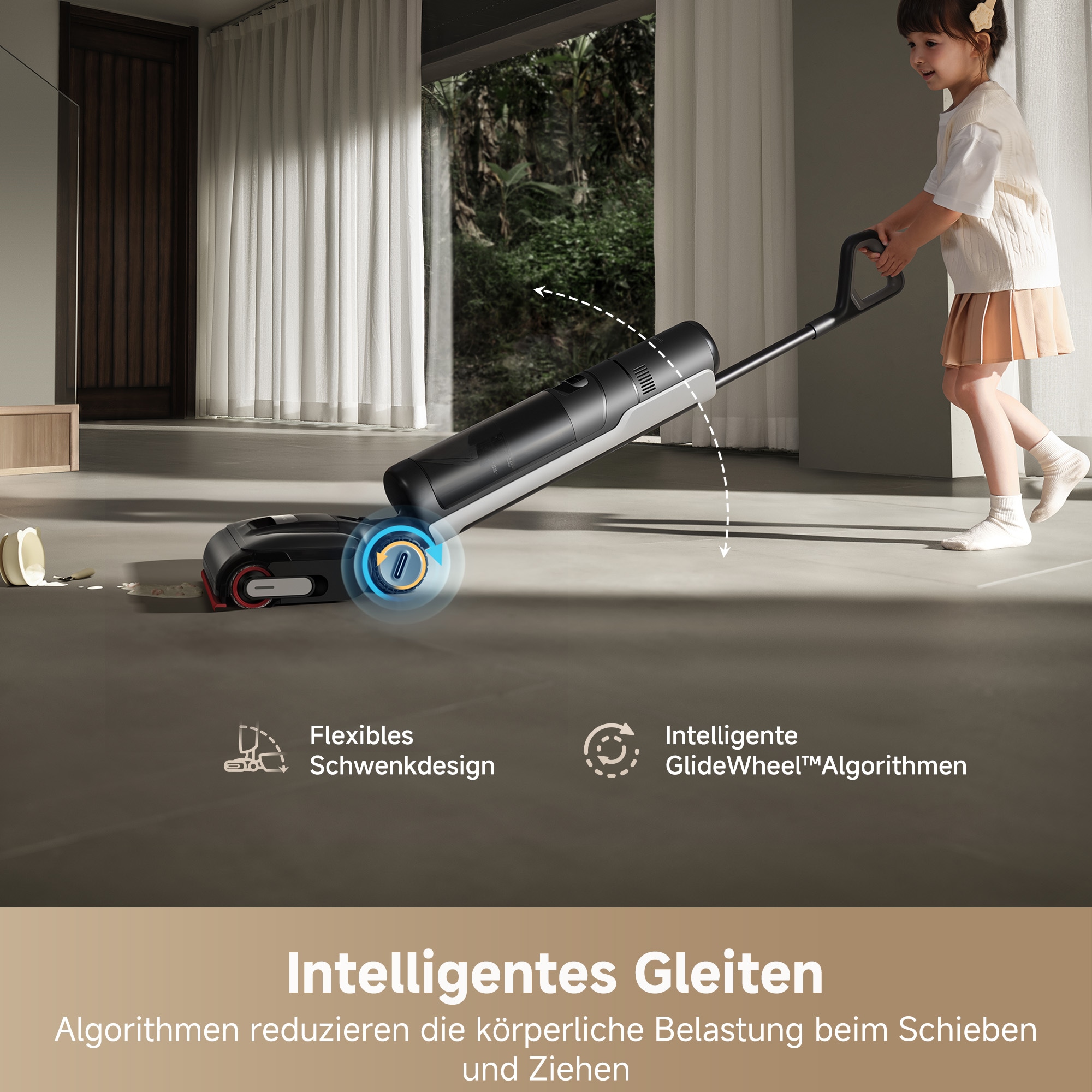 Dreame Nass-Trocken-Sauger »H15 Pro, 21.000 Pa Saugkraft, GapFree,180°-Design, Selbstreinigung«, Triple-Edge-Reinigung, TangleFree, App-Control, Heißlufttrocknung