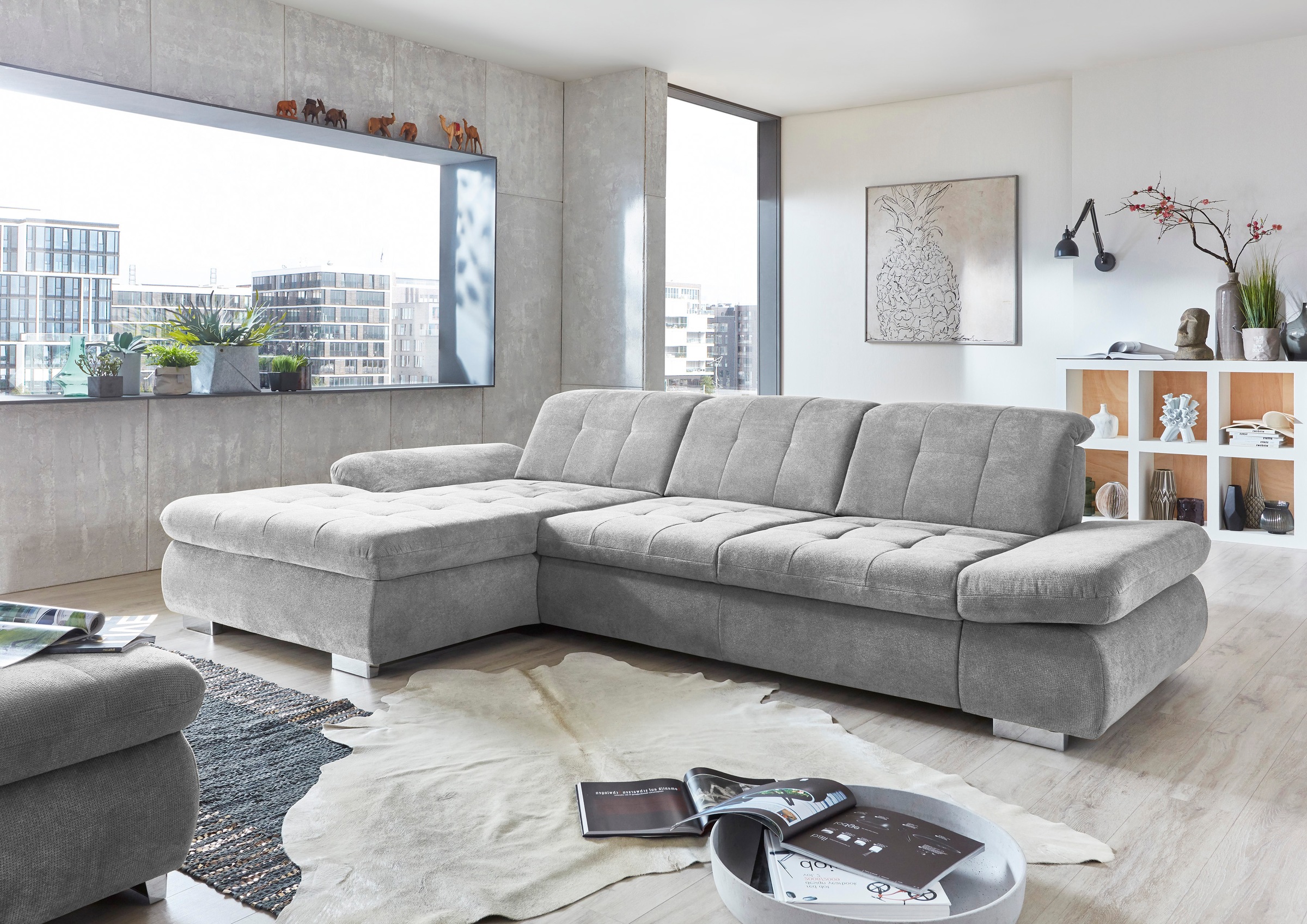 Die PlanBar Ecksofa »MP-IN17004 L-Form, Breite 331 cm, wahlweise weitere Funktionen« Federkern-Polsterung, inkl. Sitztiefenverstellung