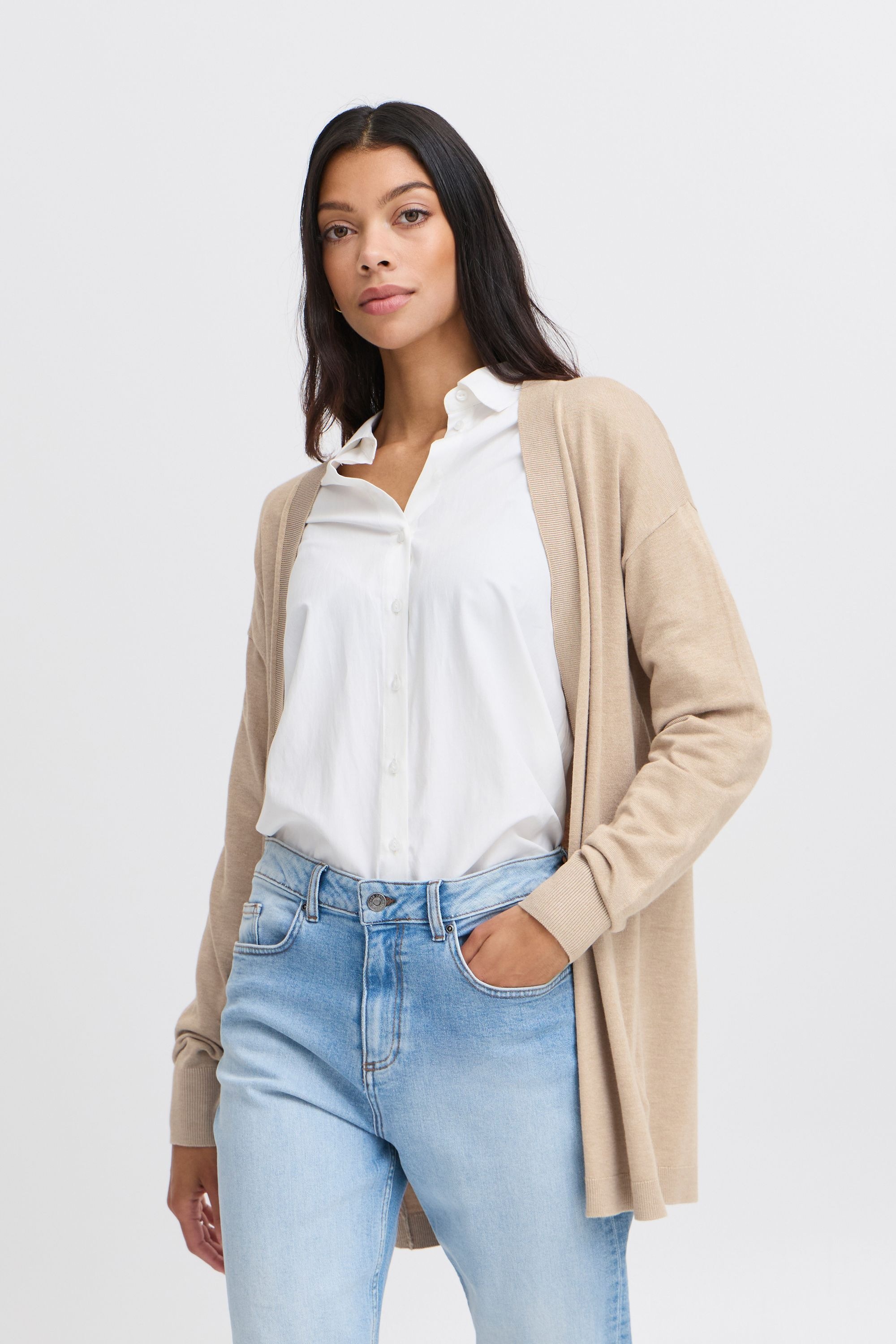 b.young Strickjacke »Strickjacke BYMMMORLA LONG CARDIGAN -«