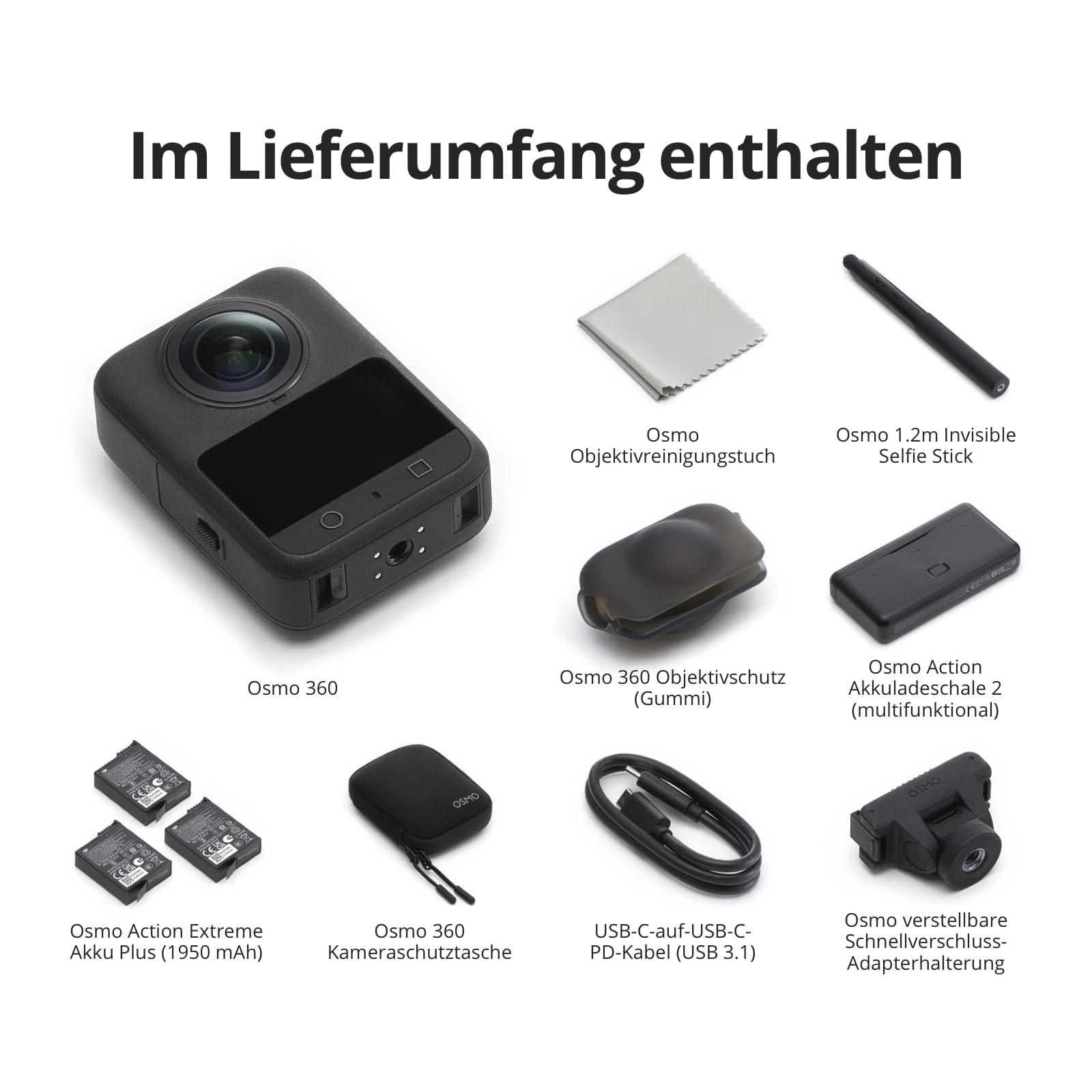 DJI Action Cam »Osmo 360 Adventure Combo« 8K Bluetooth 360°-Kamera