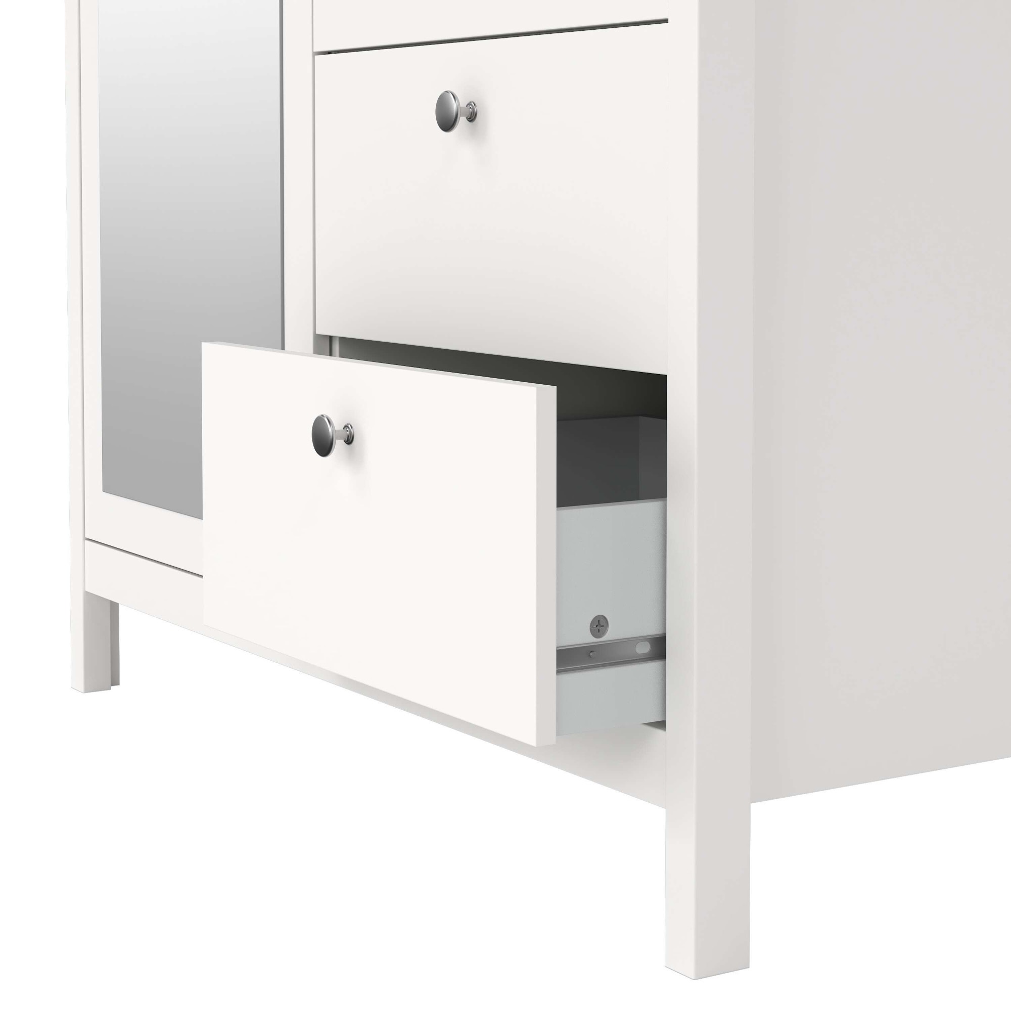 Home affaire Drehtürenschrank »Madrid, Schrank, Kleiderschrank« Skandinavisches Design, Wahlweise Leder- oder Metallgriffe, Spiegel