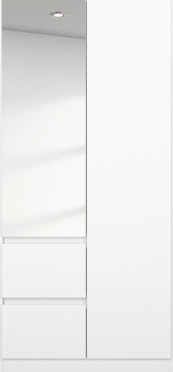 rauch Drehtürenschrank »Kleiderschrank Schrank Garderobe Wäscheschrank Ankleide NIDDA« Breiten 91/136/181 cm,  mit vollflächig aufgelegten Spiegel grifflose Front MADE IN GERMANY