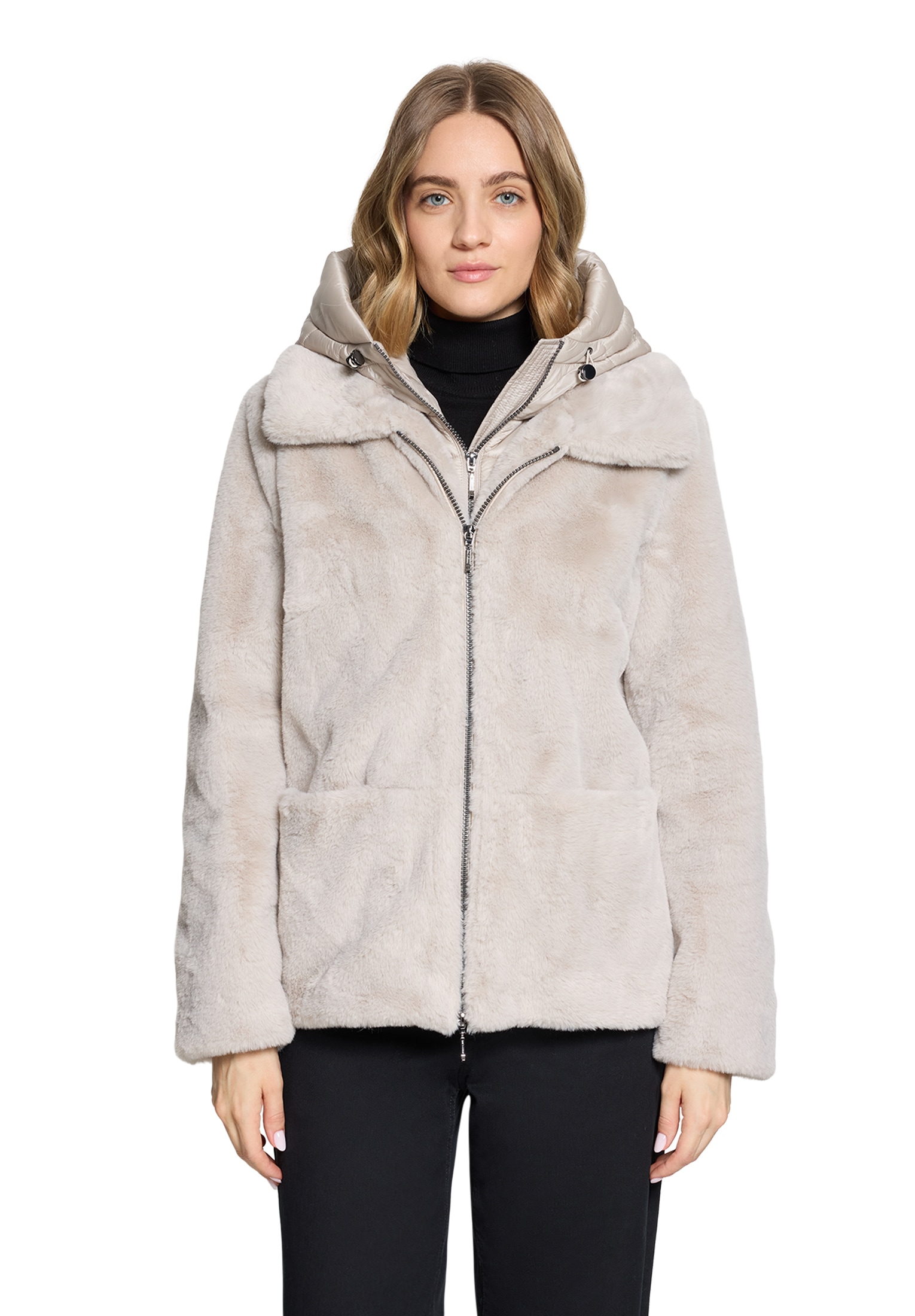 Amber & June Plüschjacke »Plüschjacke mit abnehmbarem Westenteil«
