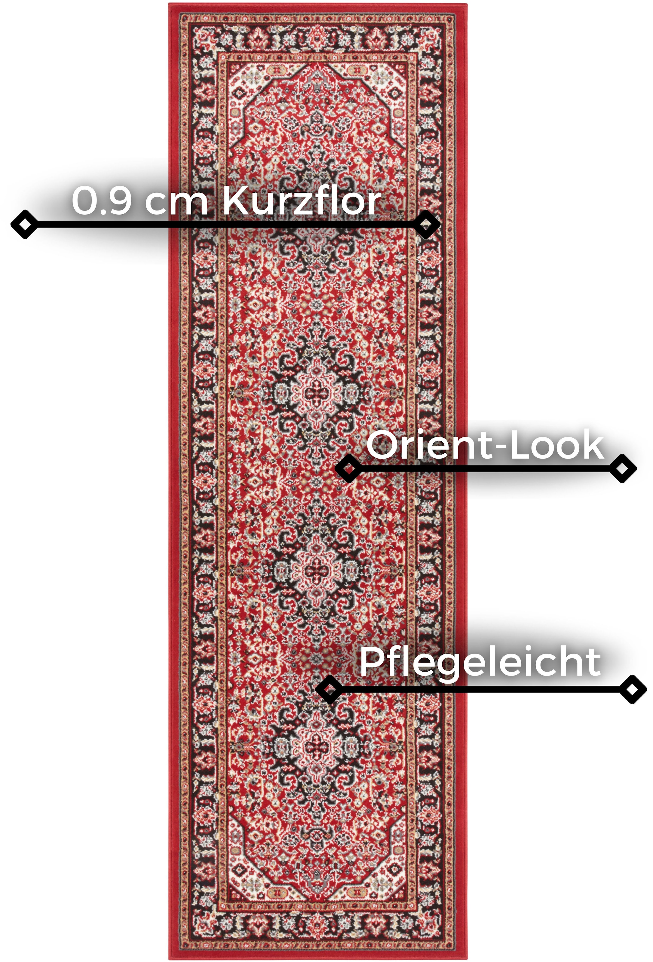 NOURISTAN Teppich »Skazar Isfahan«, rechteckig, 9 mm Höhe, Kurzflor, Orient, Läufer, Vintage, Esszimmer, Wohnzimmer, Flur