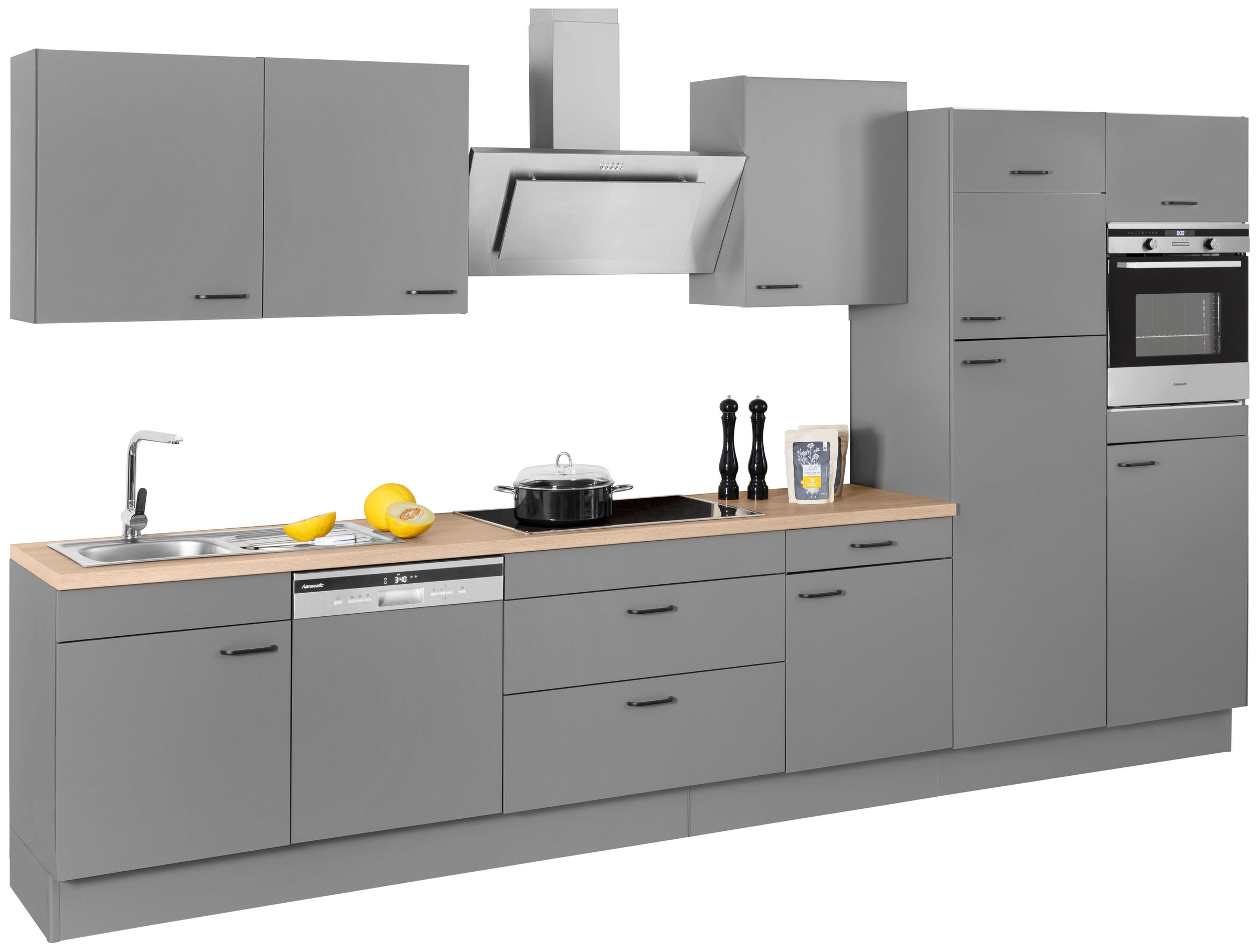 OPTIFIT Küchenzeile »Elga«, Premium-Küche, Soft-Close-Funktion, Breite bestellen Vollauszügen, cm 390 großen bequem