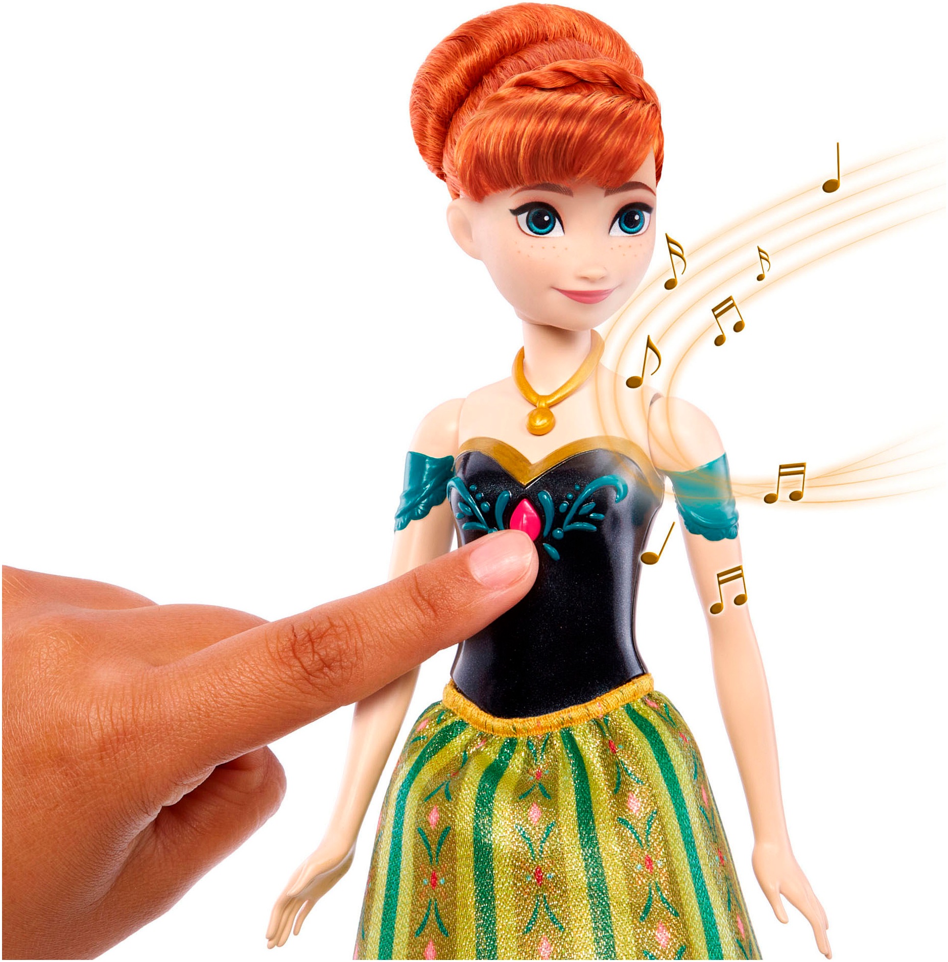 Mattel® Anziehpuppe »Disney Die Eiskönigin Singende Puppe Anna (D, I, E, F)«