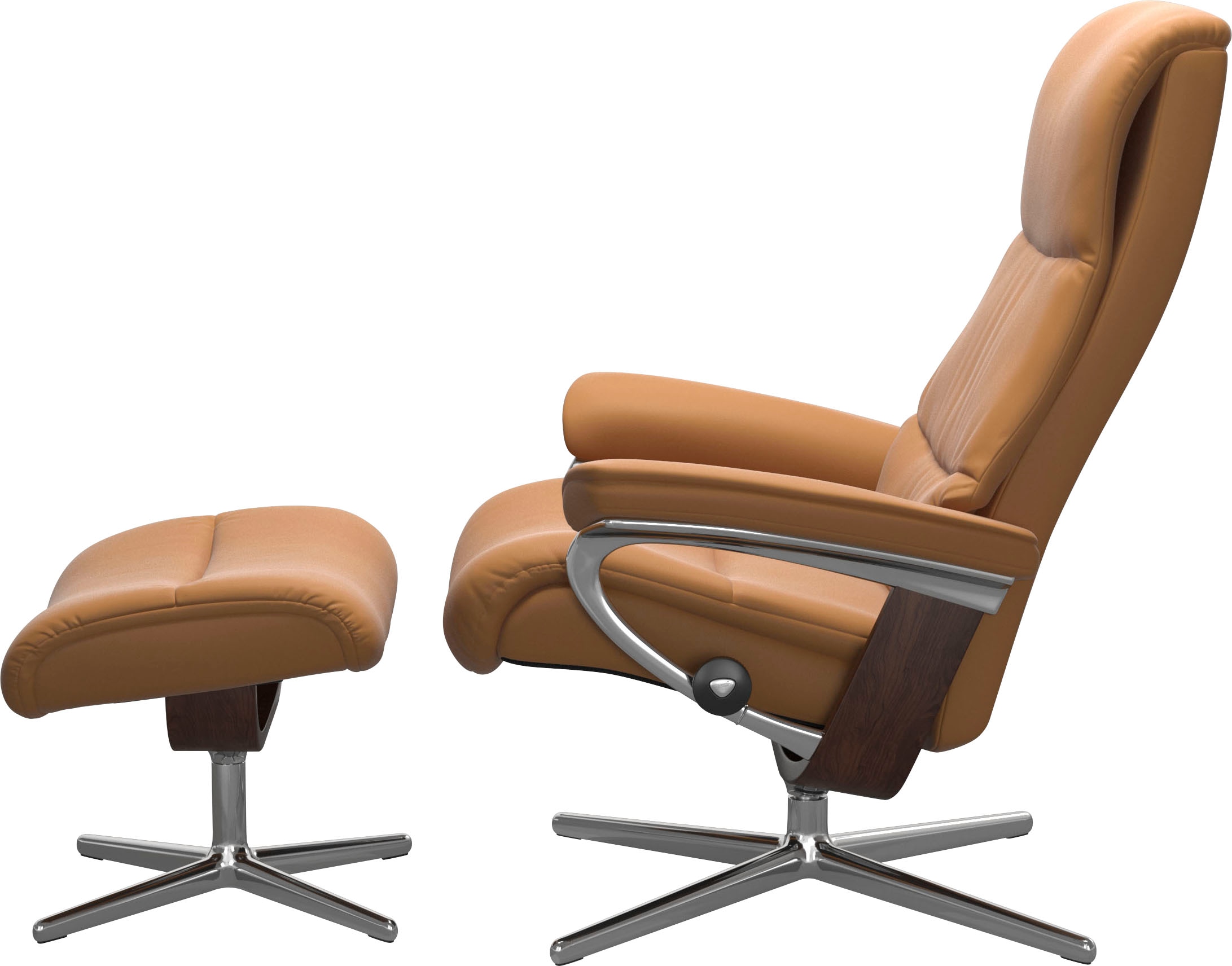 Stressless® Fußhocker »View«, mit Cross Base, Größe S, M & L, Holzakzent Braun