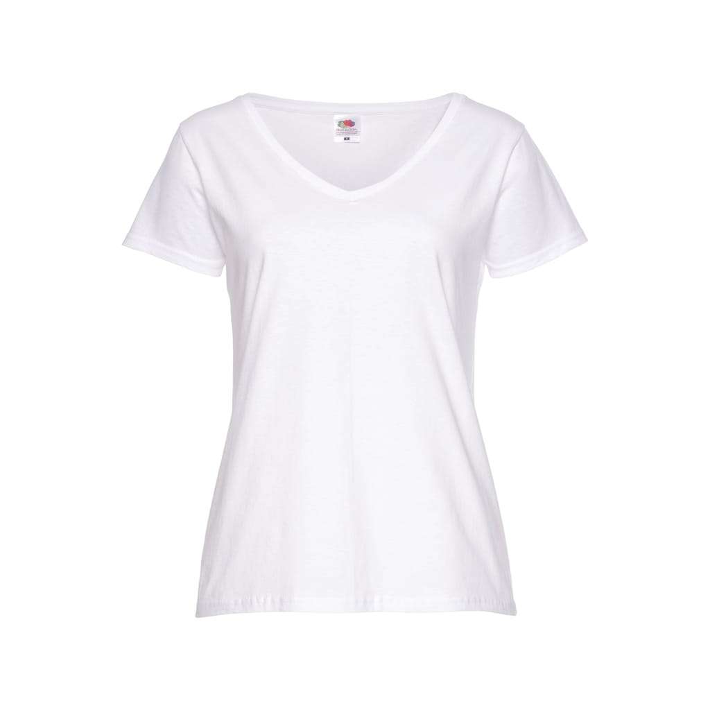 Fruit of the Loom V-Shirt »Lady-Fit Valueweight V-Neck«, (Packung, 2 tlg., 2er-Pack)