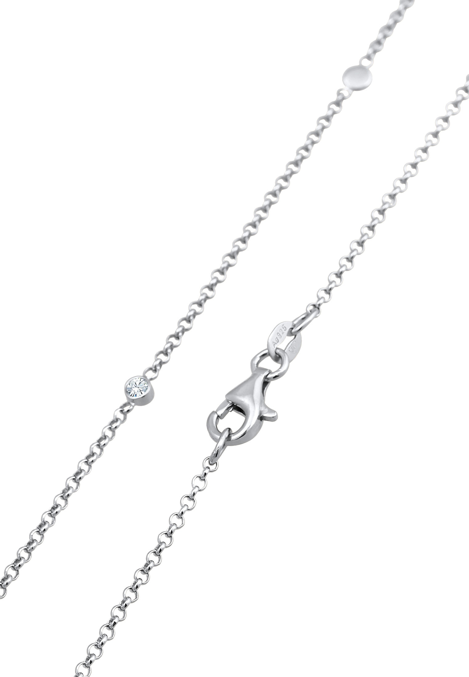 Elli Lange Kette »Halskette Kristalle Plättchen Modisch 925 Silber«