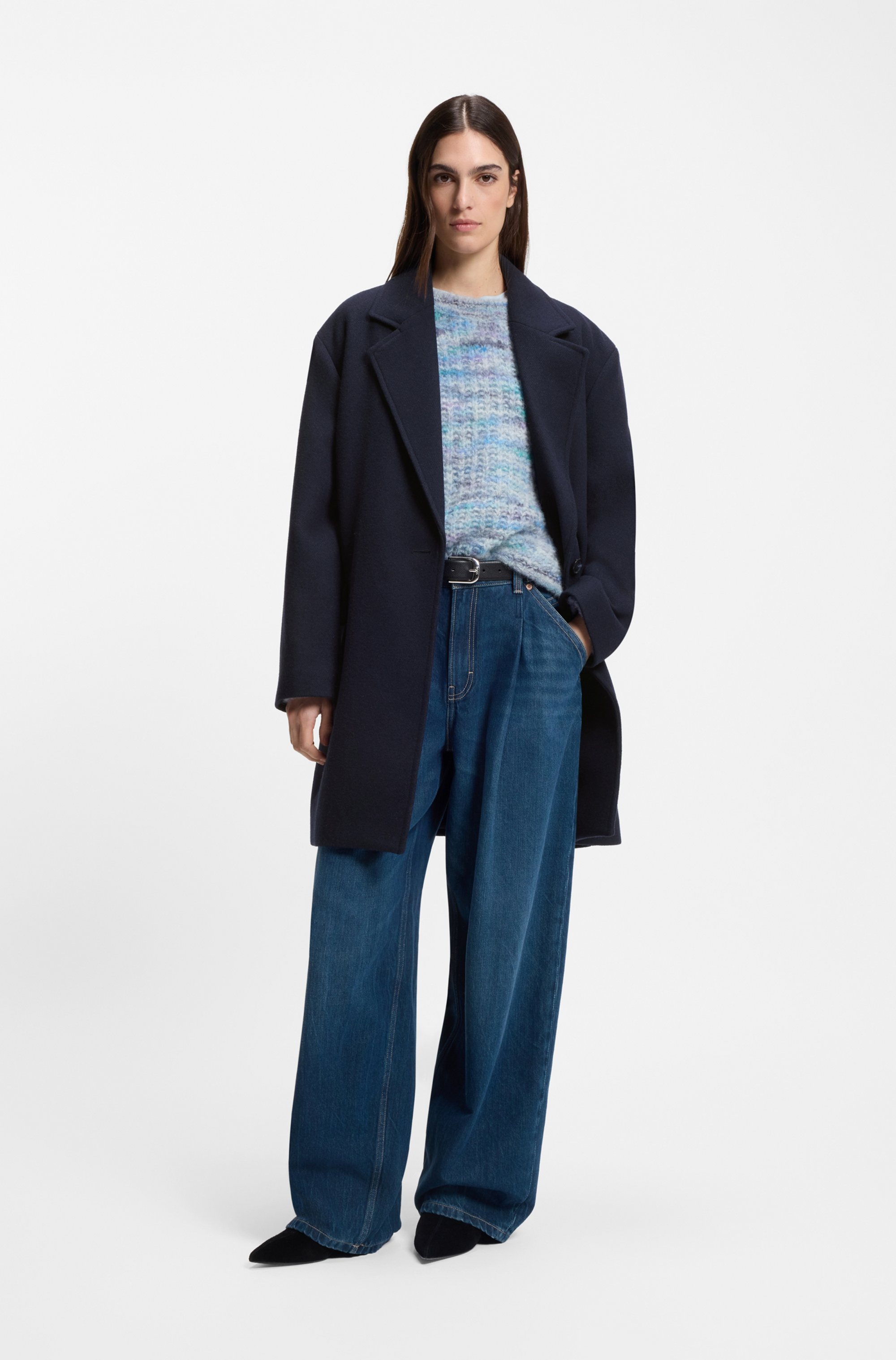 BOSS ORANGE Kurzmantel »Calesara Premium Damenmode«, in gerader Passform, Woll-Anteil