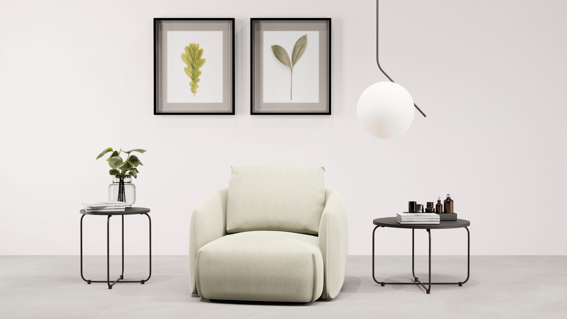 TRENDMANUFAKTUR Sessel »Shawn, Loungesessel, Designsessel mit elegant geschwungen Armlehnen«, organische Form, bequem, mit hochwertigem Bezug
