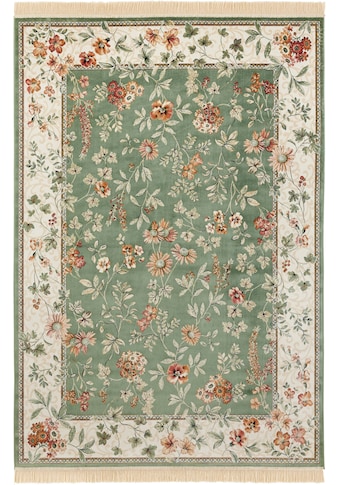 Teppich »Orient Flowers«, rechteckig, Floral, Seiden Optik, Orient Design, Gekettelt,...
