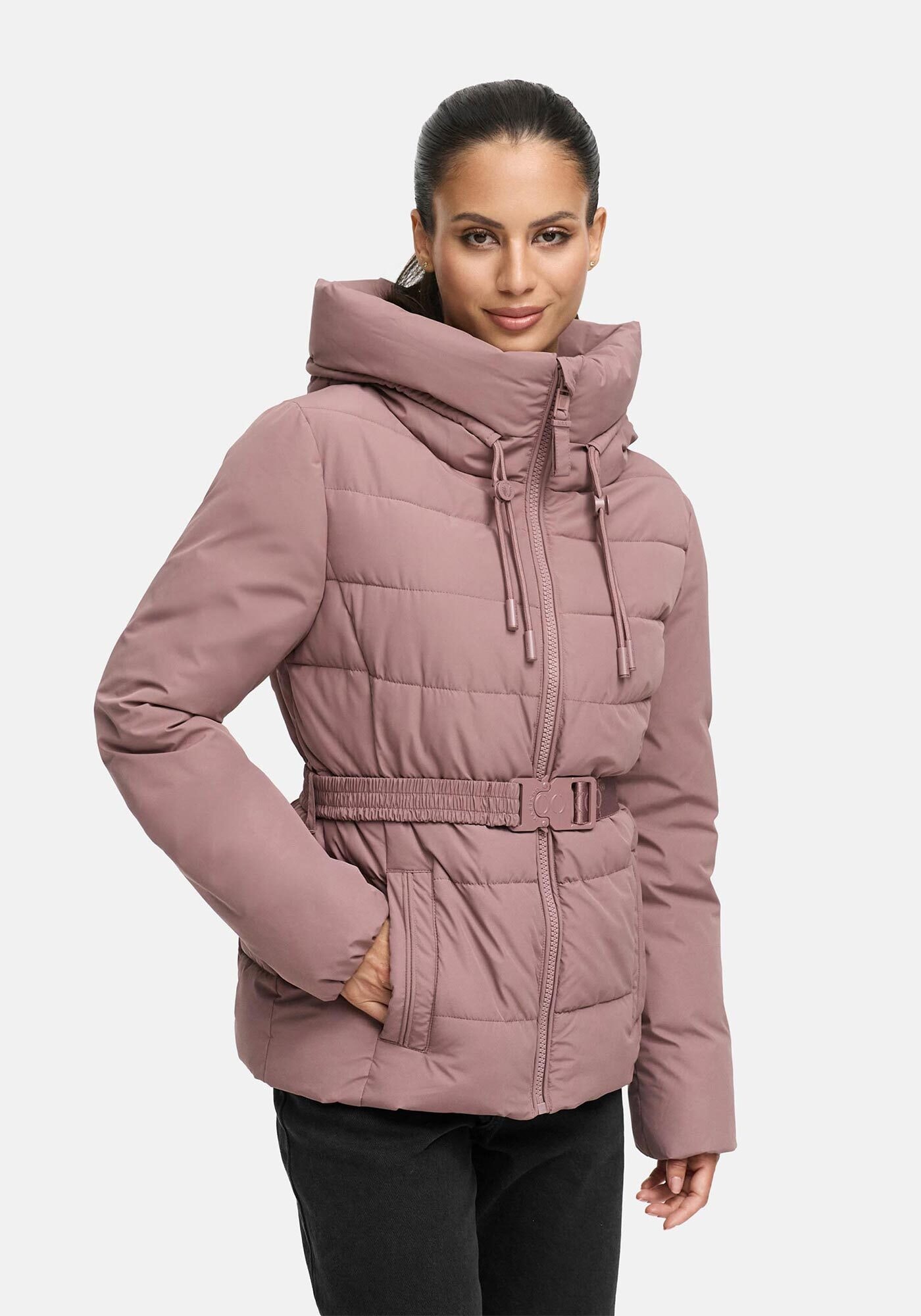 Marikoo, Damen, Winterjacke » Himee Damen Winter Herbst Steppjacke N073«, Mauve, XL, Mauve, Urbaner & femininer Look ¿ perfekt für Winter, Alltag & 