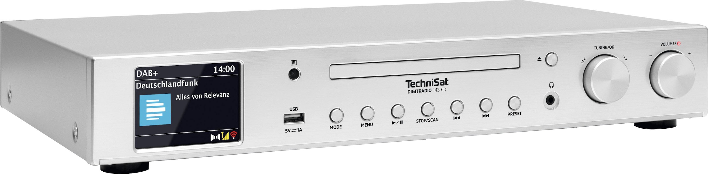 TechniSat Digitalradio (DAB+) »DIGITRADIO 143 CD (V3)«, (Bluetooth-WLAN Internetradio-Digitalradio (DAB+)-UKW mit RDS)