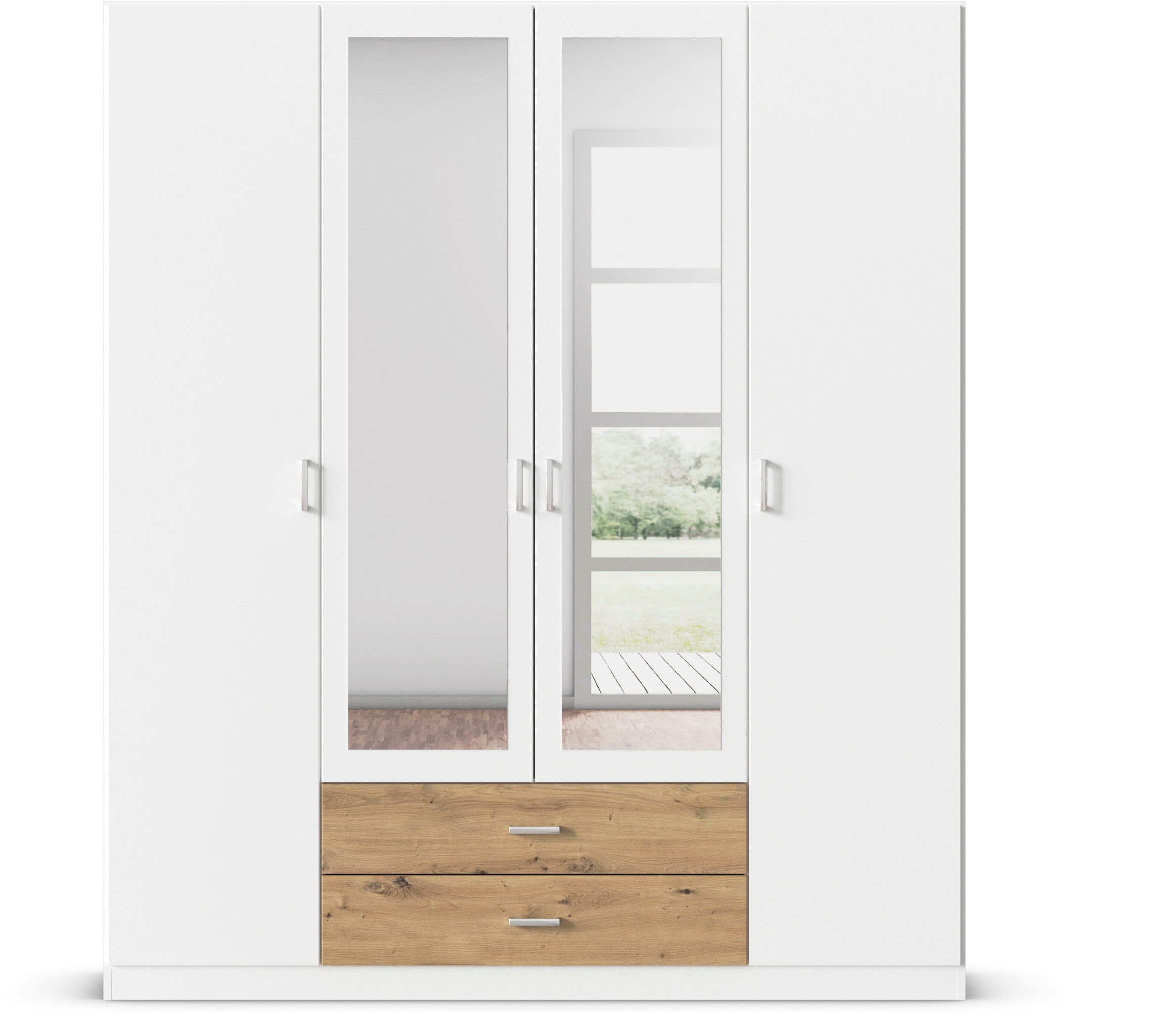 rauch Kleiderschrank »Schrank Garderobe Wäscheschrank GAMMA in 3 Breiten«, viel Stauraum mit 6 Schubladen, mit Spiegel TOPSELLER MADE IN GERMANY