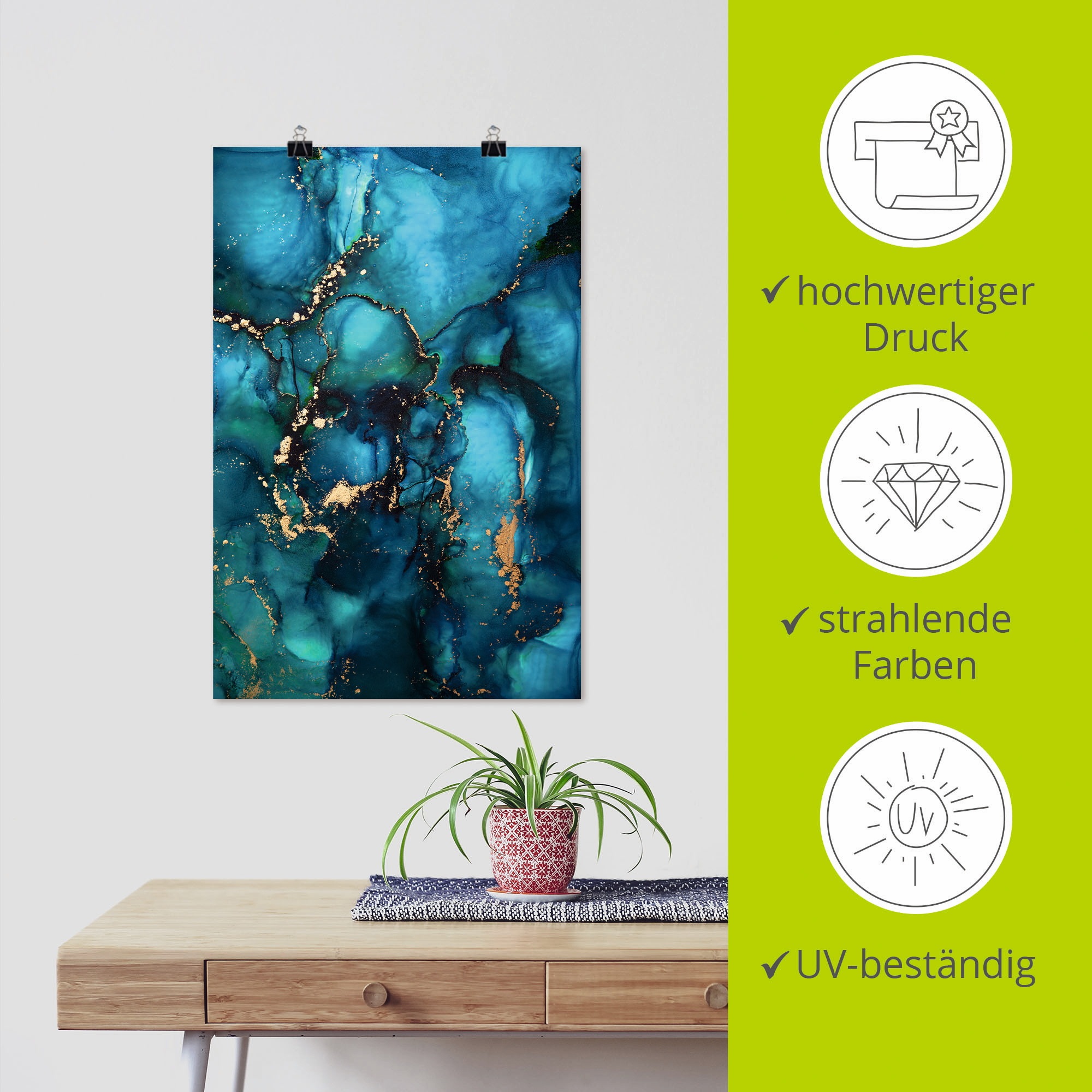 Artland Wandbild »Lagune«, Muster, (1 St.), als Alubild, Outdoorbild, Leinwandbild, Poster in verschied. Größen