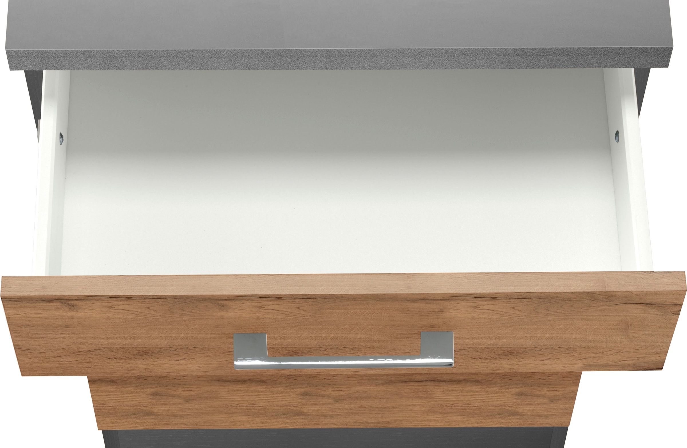 KOCHSTATION Auszugsunterschrank »KS-Colmar«, 50 cm, mit Metallgriff, alles sofort greifbar dank zwei großer Auszüge
