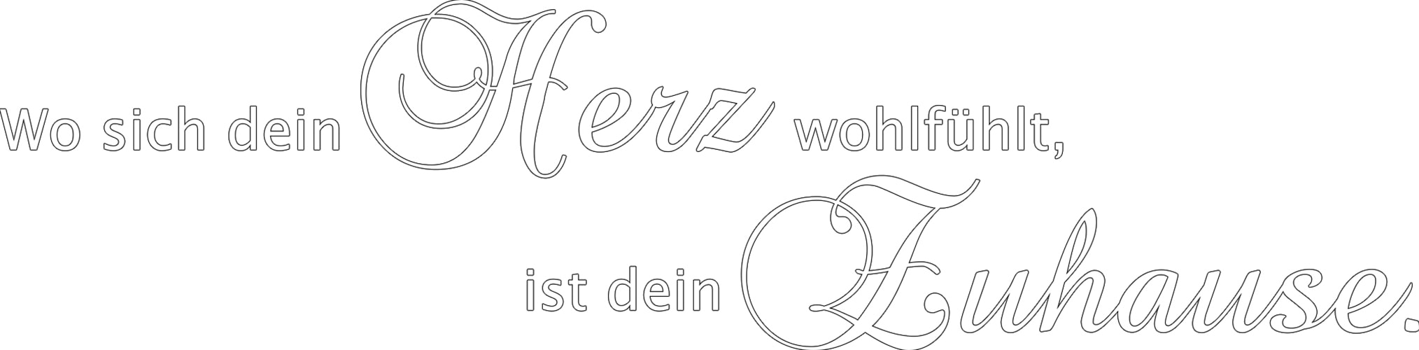 my home Wandspruch »Wo sich dein Herz wohlfühlt, ist dein Zuhause«, (1 St.), Wandtattoo, Spruch, Wandsticker