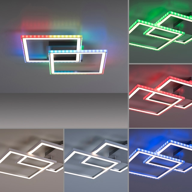 Leuchten Direkt Deckenleuchte »FELIX60«, 2 flammig-flammig, LED, CCT - über  Fernbedienung, RGB-Rainbow, Infrarot inkl., dimmbar online kaufen | mit 3  Jahren XXL Garantie