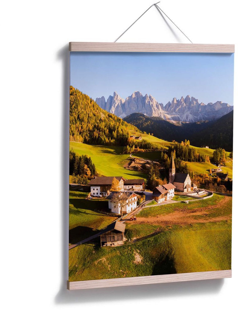Wall-Art Poster »Dorf Dolomiten«, Landschaften, Poster, auf Wandbild, Rechnung Bild, bestellen Wandposter St.), (1