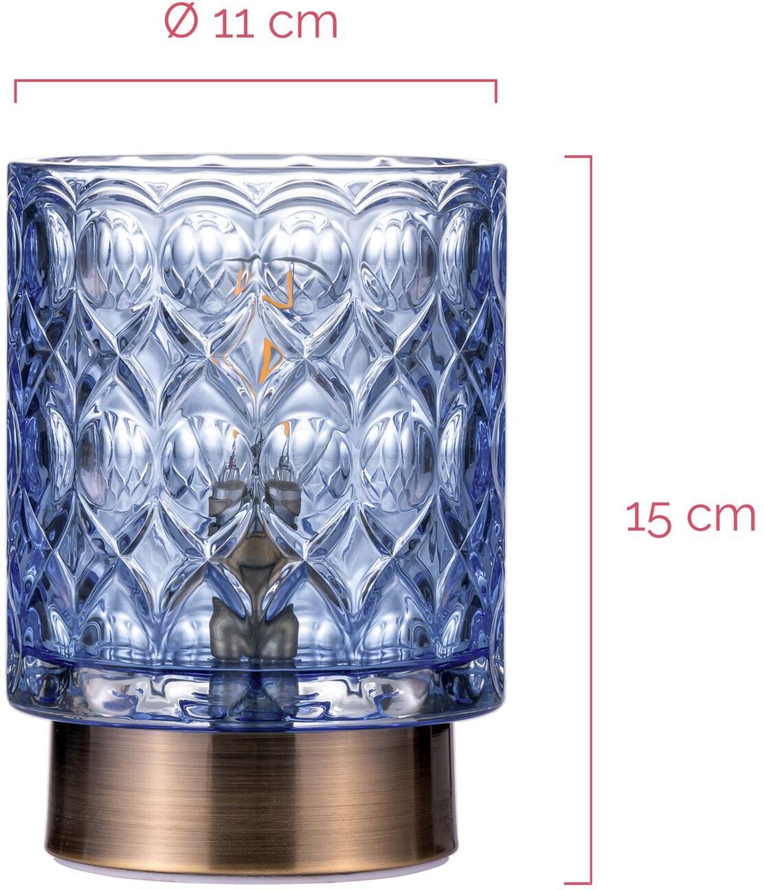 Pauleen Tischleuchte »Chic Glamour«, 1 flammig, Leuchtmittel E14 | ohne Leuchtmittel, E14, Batterbiebetrieben, Timerfunktion, Windlicht