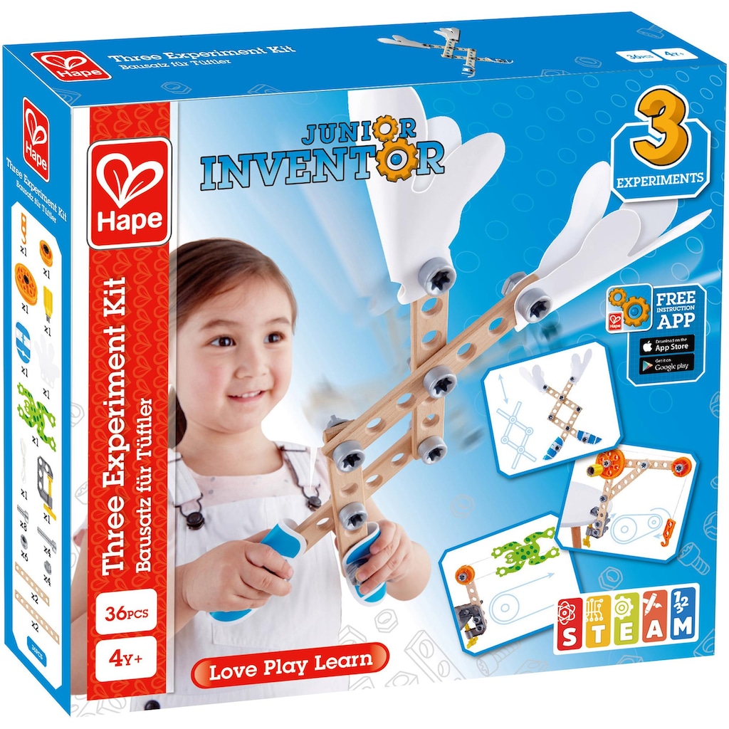 Hape Konstruktionsspielsteine »Bausatz für Tüftler«, (37 St.)