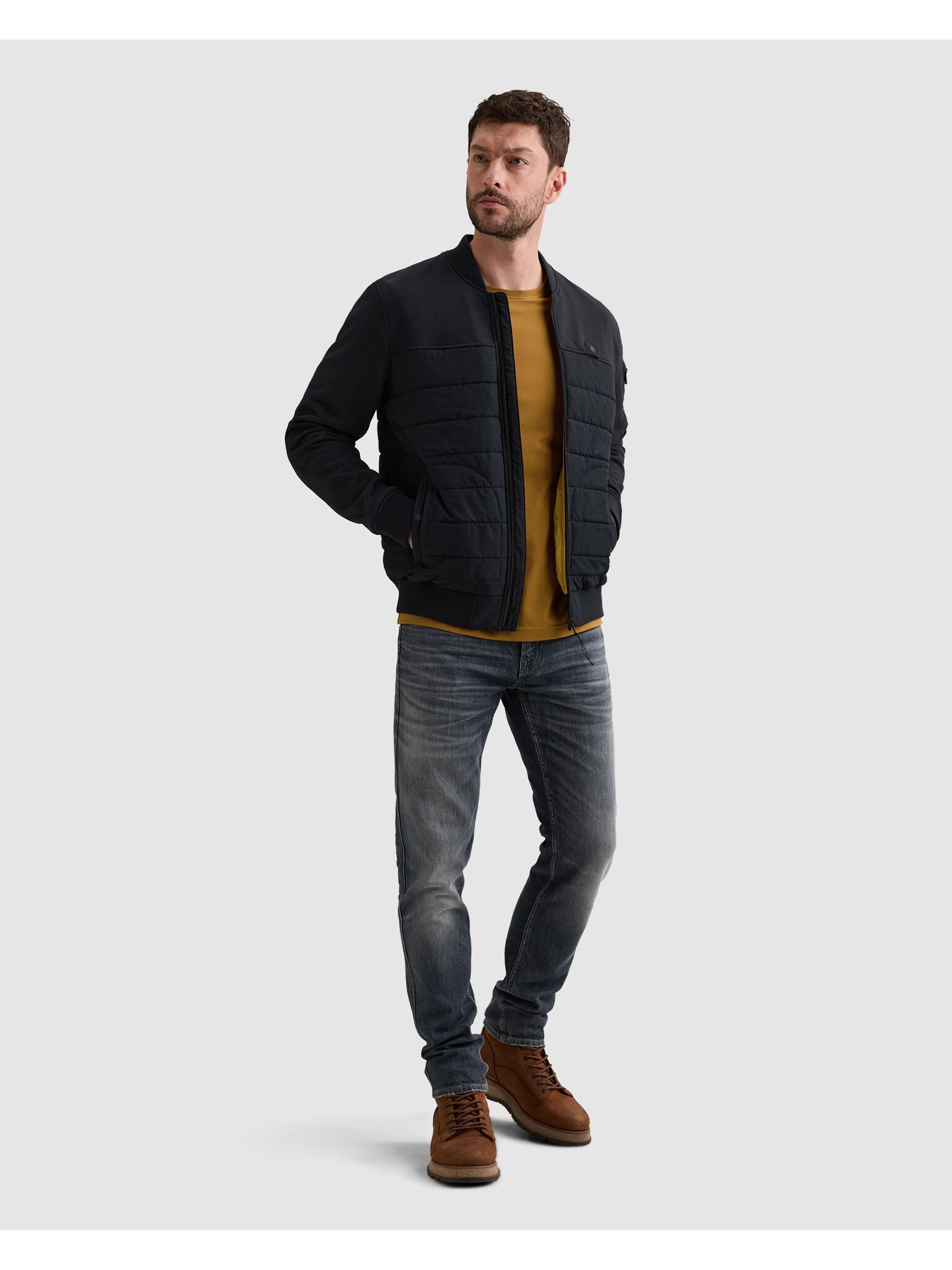 PME LEGEND Bomberjacke in gesteppter Optik, mit Reißverschluss