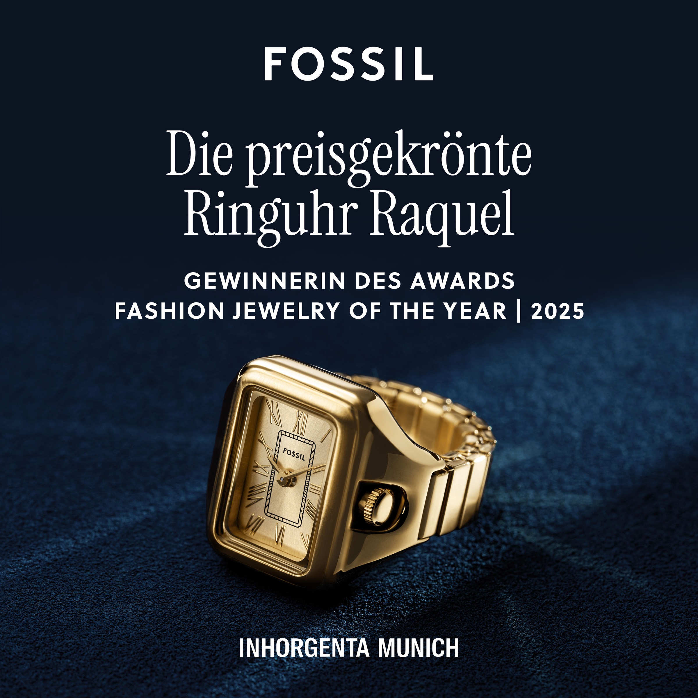 Fossil »RAQUEL WATCH RING« Quarzuhr, Damenuhr, analog, Edelstahl, Flexband, Zugband
