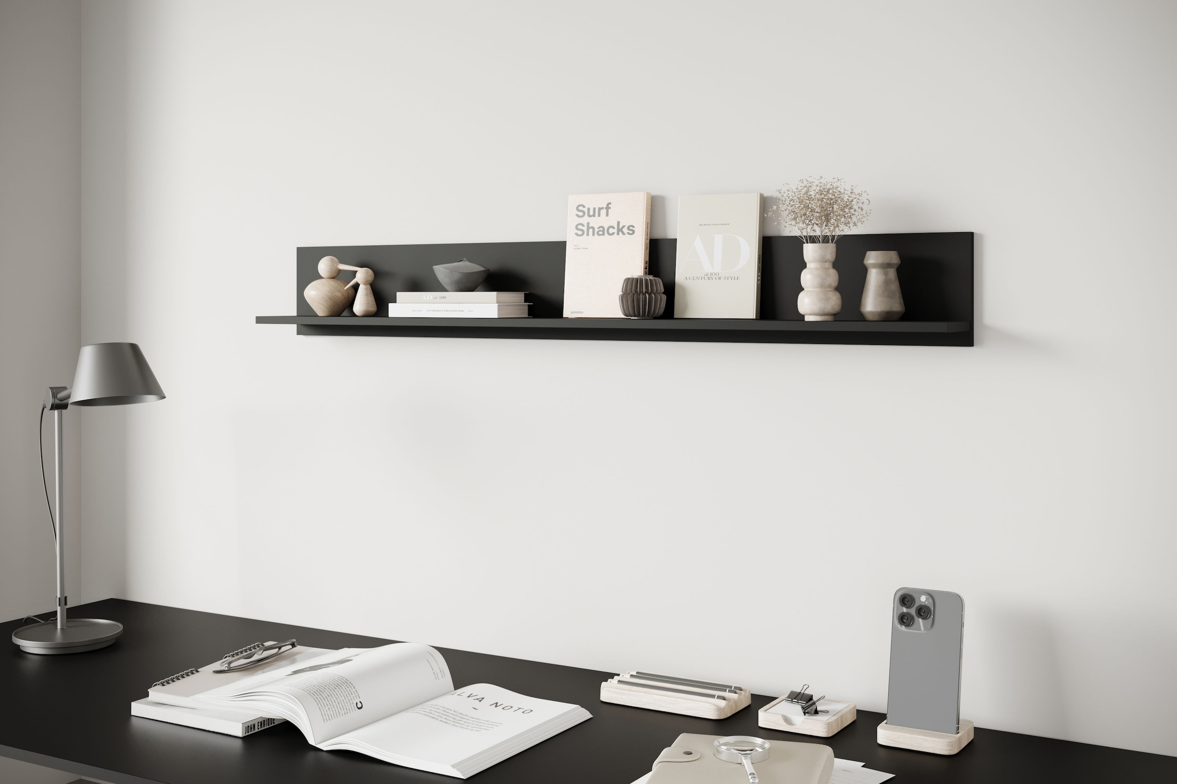 INOSIGN Wandboard »Wandregal Vera«, (1 St.), ideal für Deko & Bücher, 138x23x18 cm, hängend