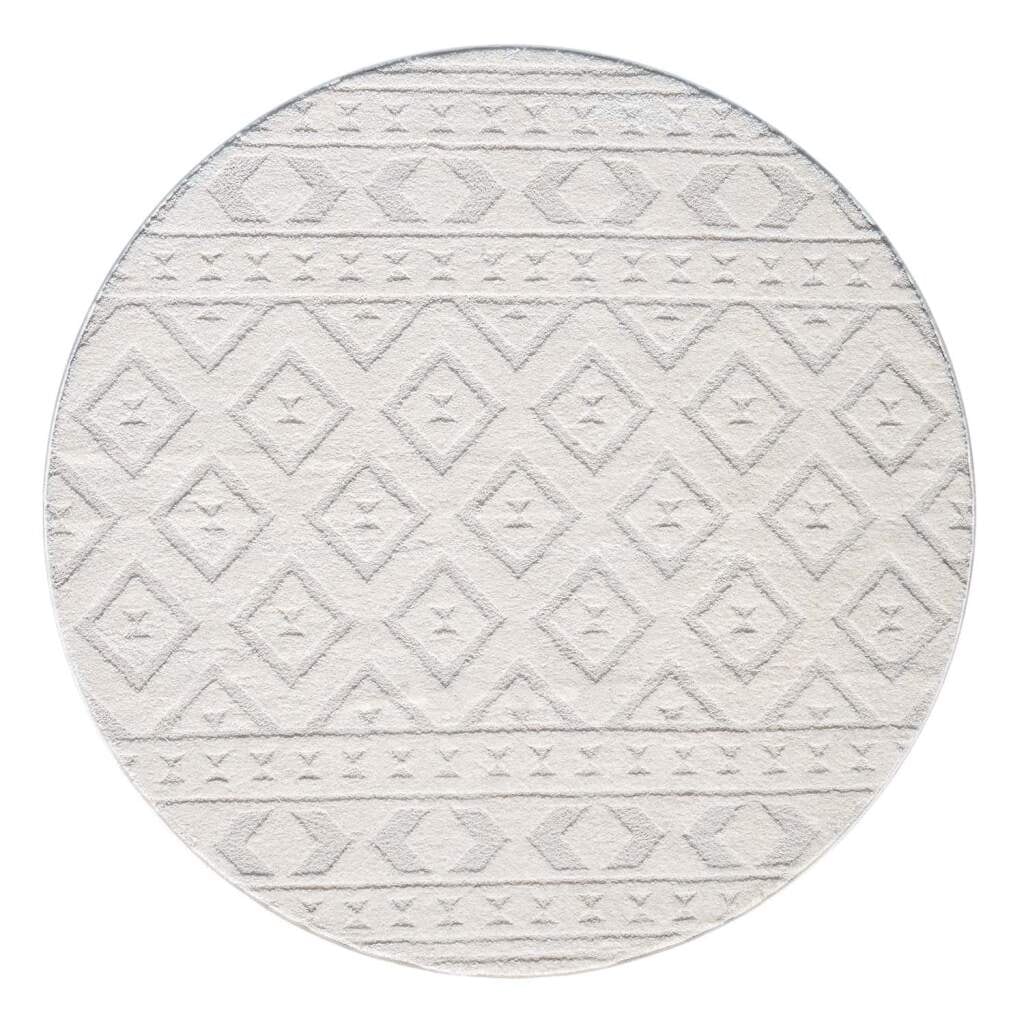 Carpet City Teppich »LOUNGE 9999«, rund, 15 mm Höhe, Kurzflor-Teppich Modern, Hoch-Tief-Struktur, Wohnzimmer, Schlafzimmer