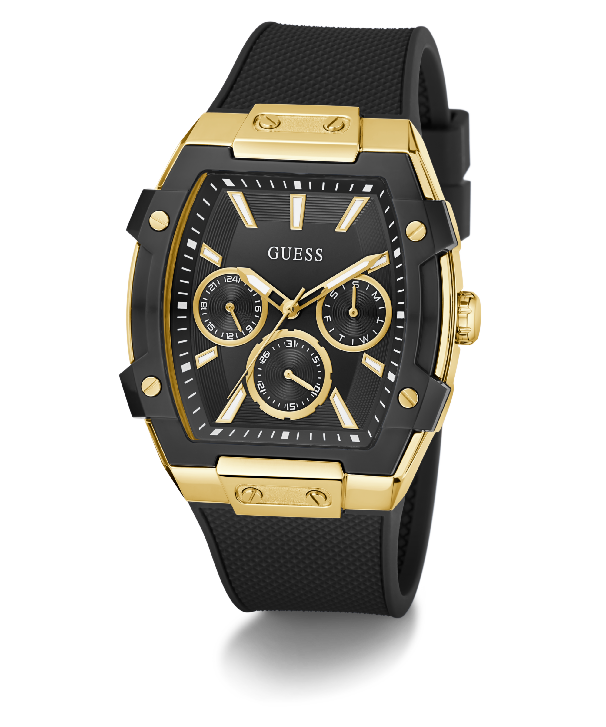 Guess Multifunktionsuhr »PHOENIX« Quarzuhr, Armbanduhr, Herrenuhr, Silikonarmband, Datum