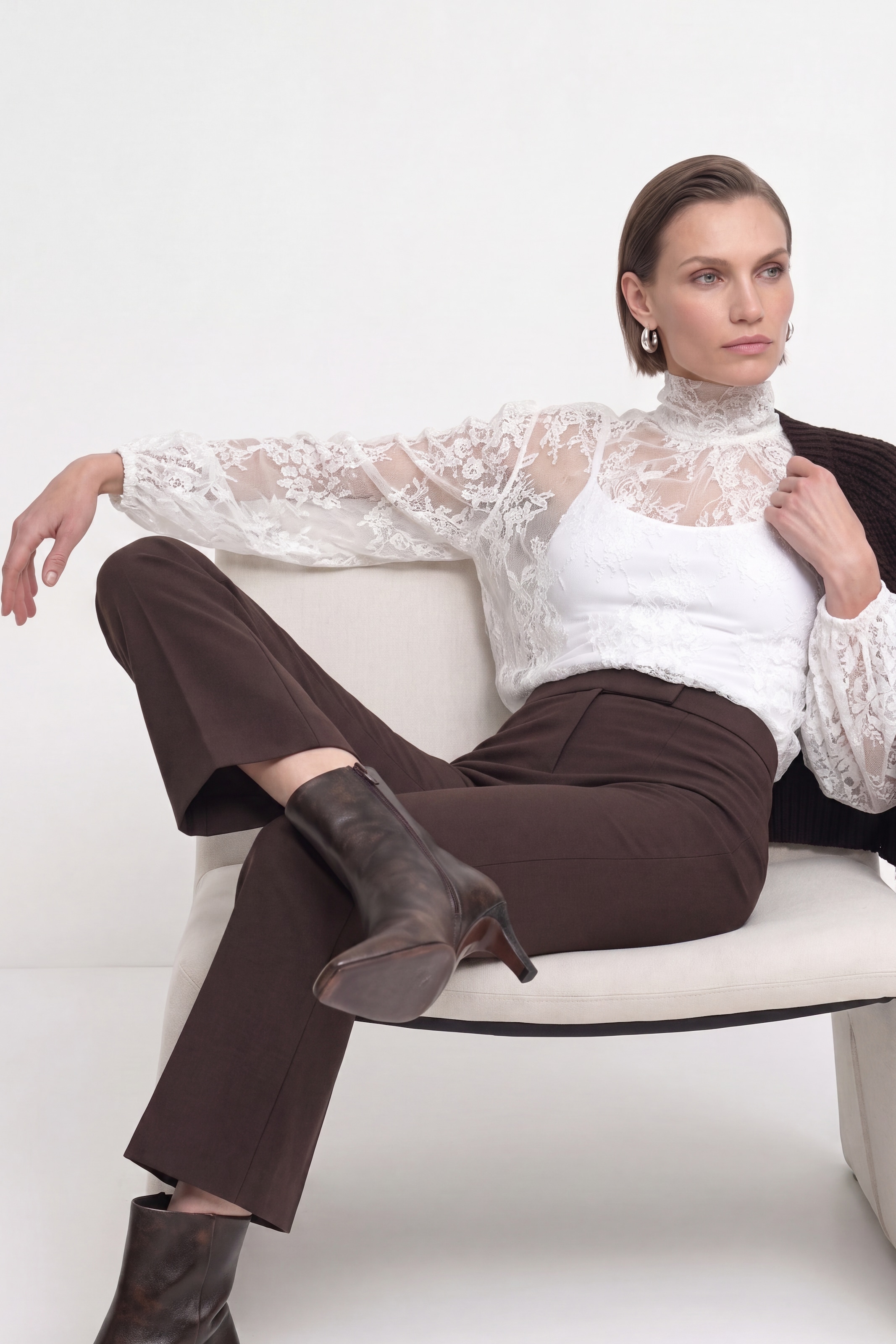 RICHROYAL Spitzenbluse Regular fit mit Spitzenkante