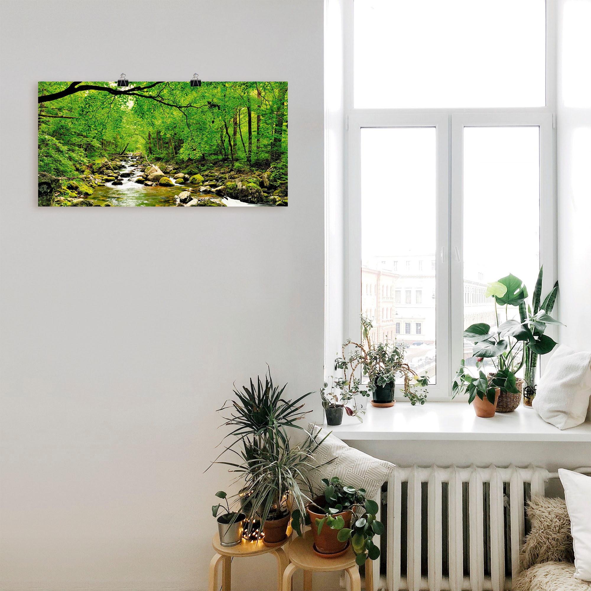 Artland Wandbild »Herbstwald Fluss Smolny«, Wald, (1 St.), als Leinwandbild, Poster, Wandaufkleber in verschied. Größen
