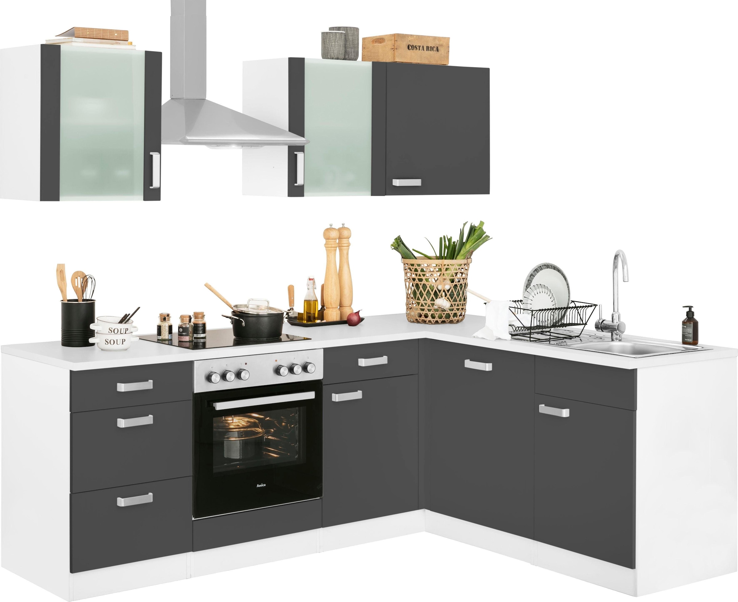 wiho Küchen Winkelküche »Husum«,ohne E-Geräte Stellbreite 220 x 170 cm  bequem bestellen