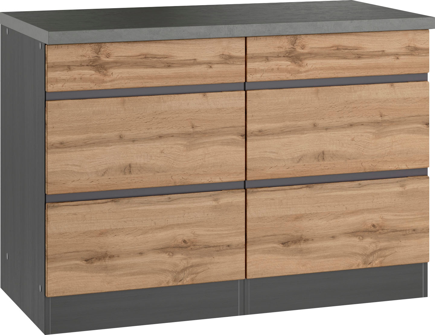 KOCHSTATION Unterschrank »KS-Riesa« Breite 120 cm, MDF-Fronten