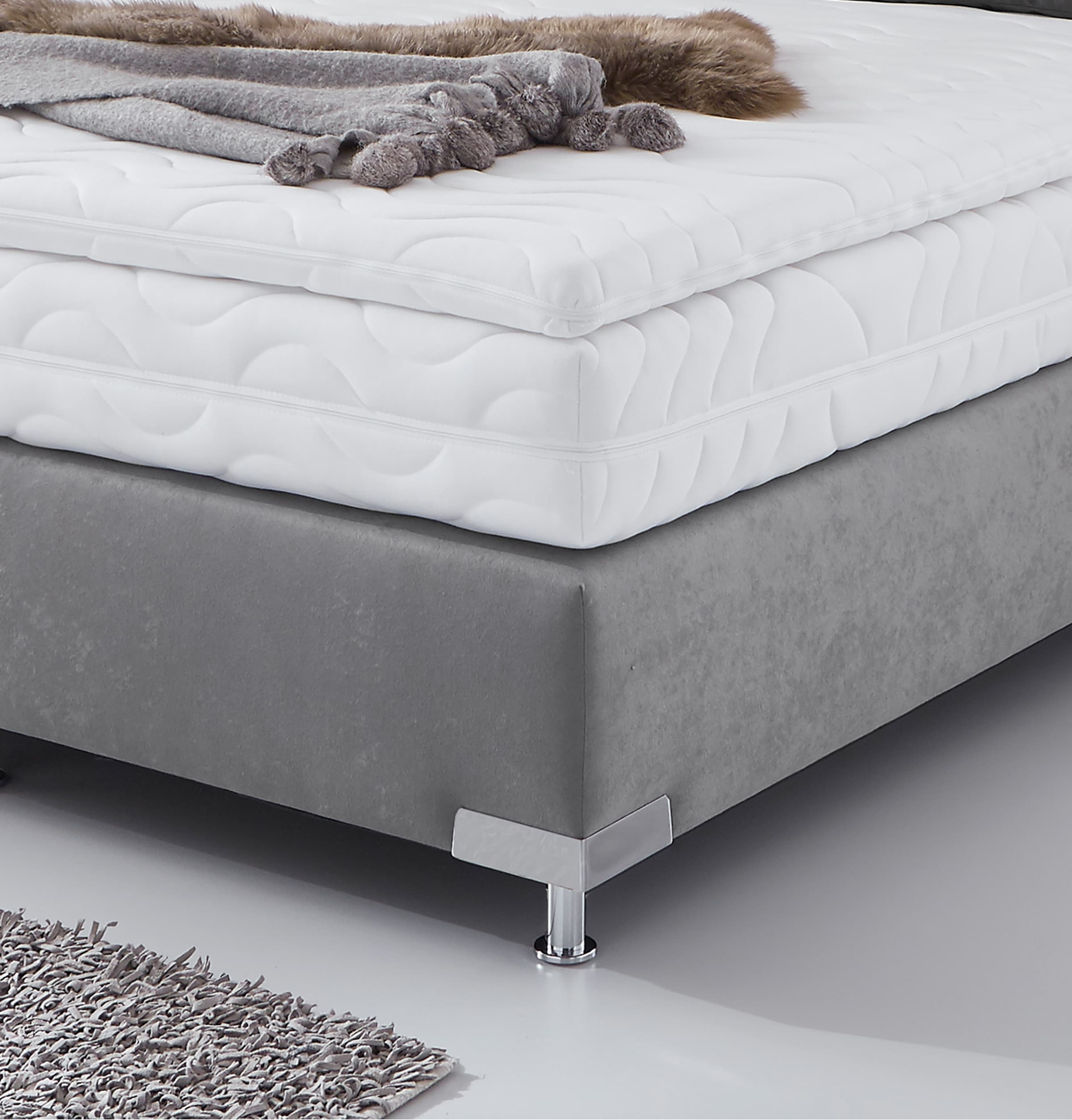 Westfalia Schlafkomfort Boxspringbett »Ambiente, wahlweise in verschiedenen Größen & Farben« in verschiedenen Härtegraden, wahlweise mit Topper