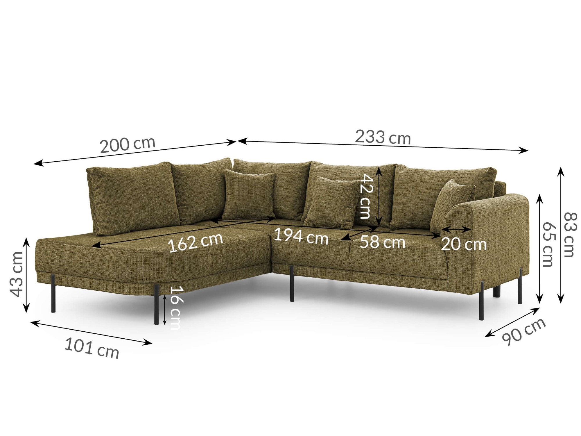 Home affaire Ecksofa »NELLIA L-Form mit Ottomane rechts oder links bestellbar, Breite 231 cm« enthält 5 Rückenkissen, angenehmen Sitzkomfort, belastbar bis 480kg