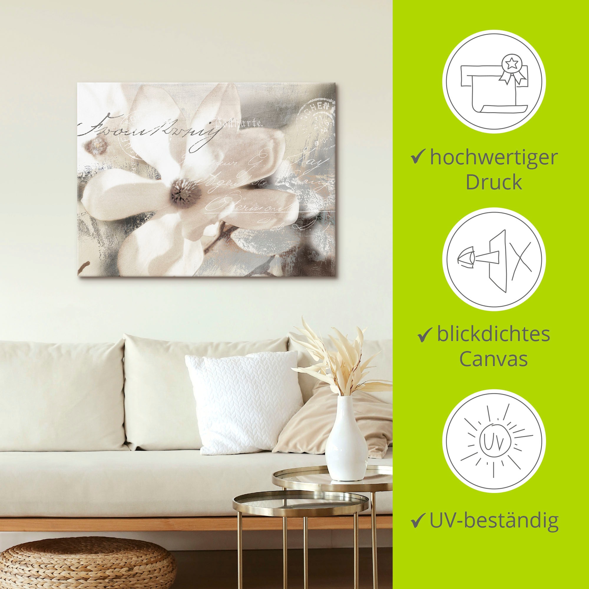 Artland Wandbild »Magnolie_Detail«, Blumenbilder, (1 St.), als Alubild, Outdoorbild, Leinwandbild, Poster, Wandaufkleber