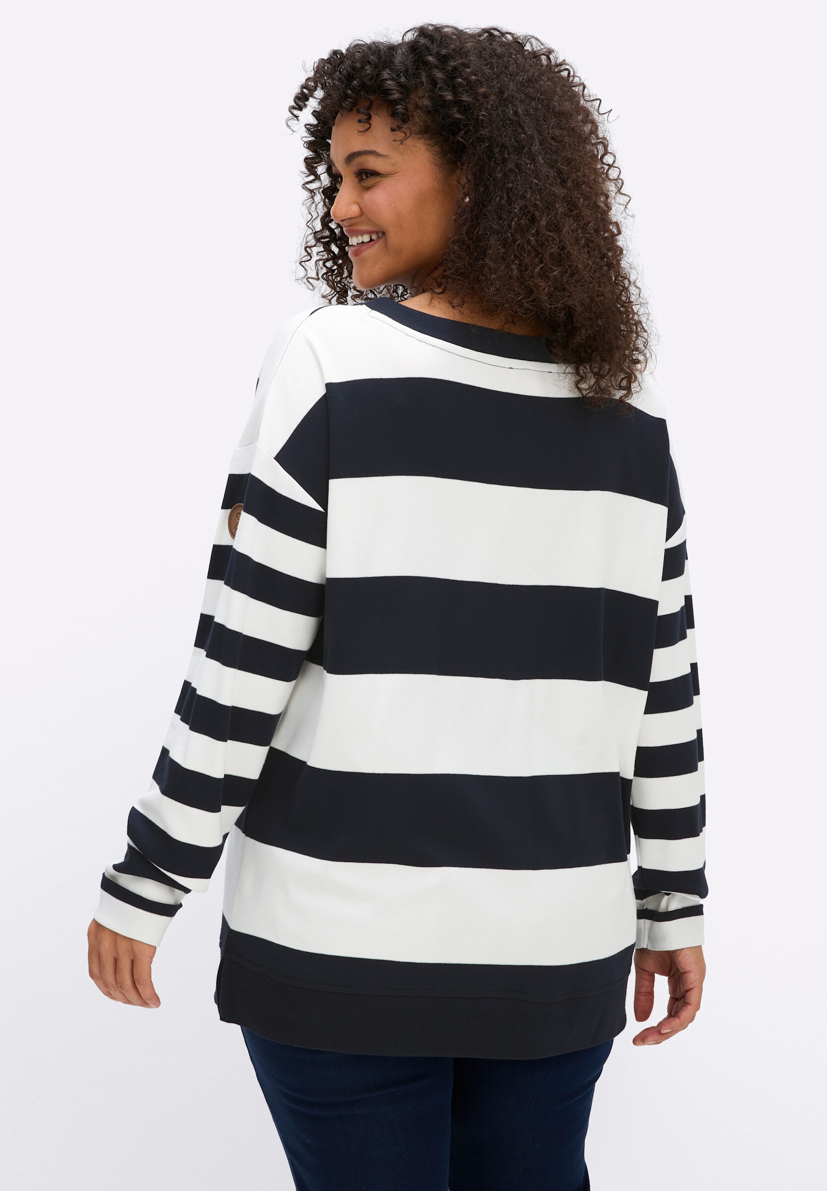 Sheego Sweatshirt »Sweatshirt Sweatshirt im Streifen-Mix«
