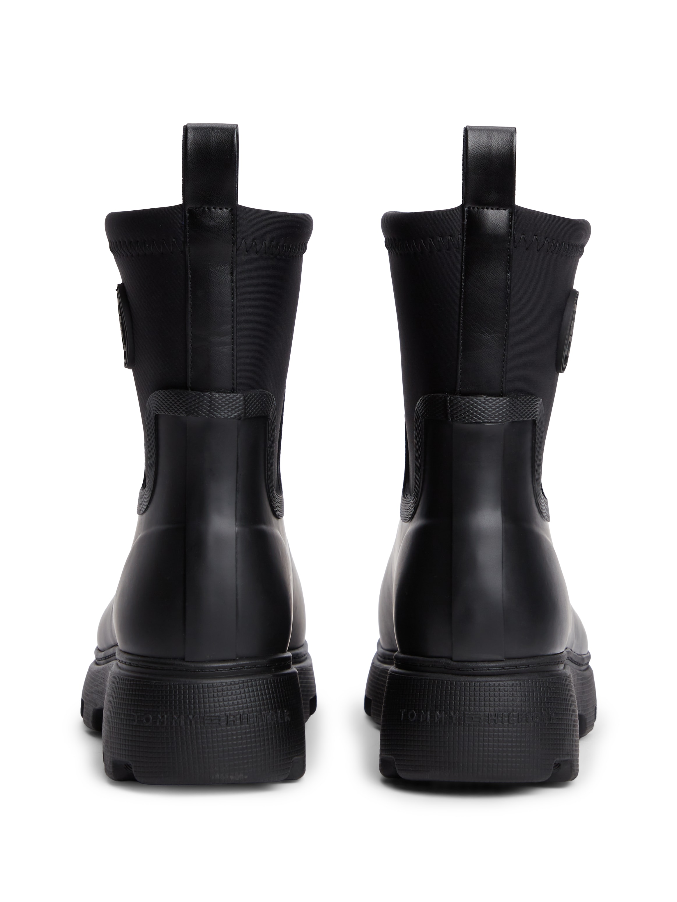 Tommy Hilfiger Gummistiefelette »TH STAMP WARM ANKLE RAIN BOOT«  Blockabsatz, Regenboots mit TH-Logoemblem