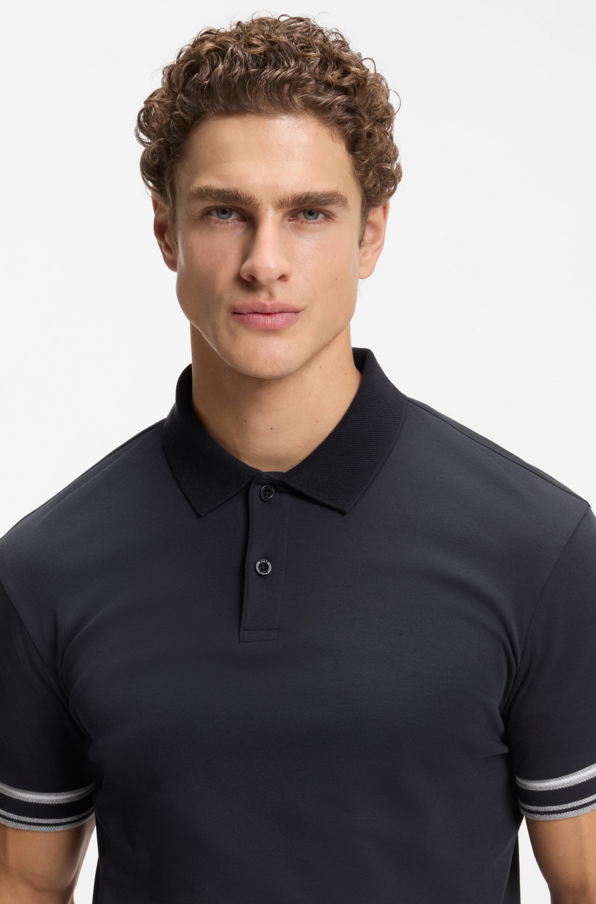 BOSS GREEN Poloshirt »Polo Zone« mit Piqué-Streifen und einem Logo am Ärmel