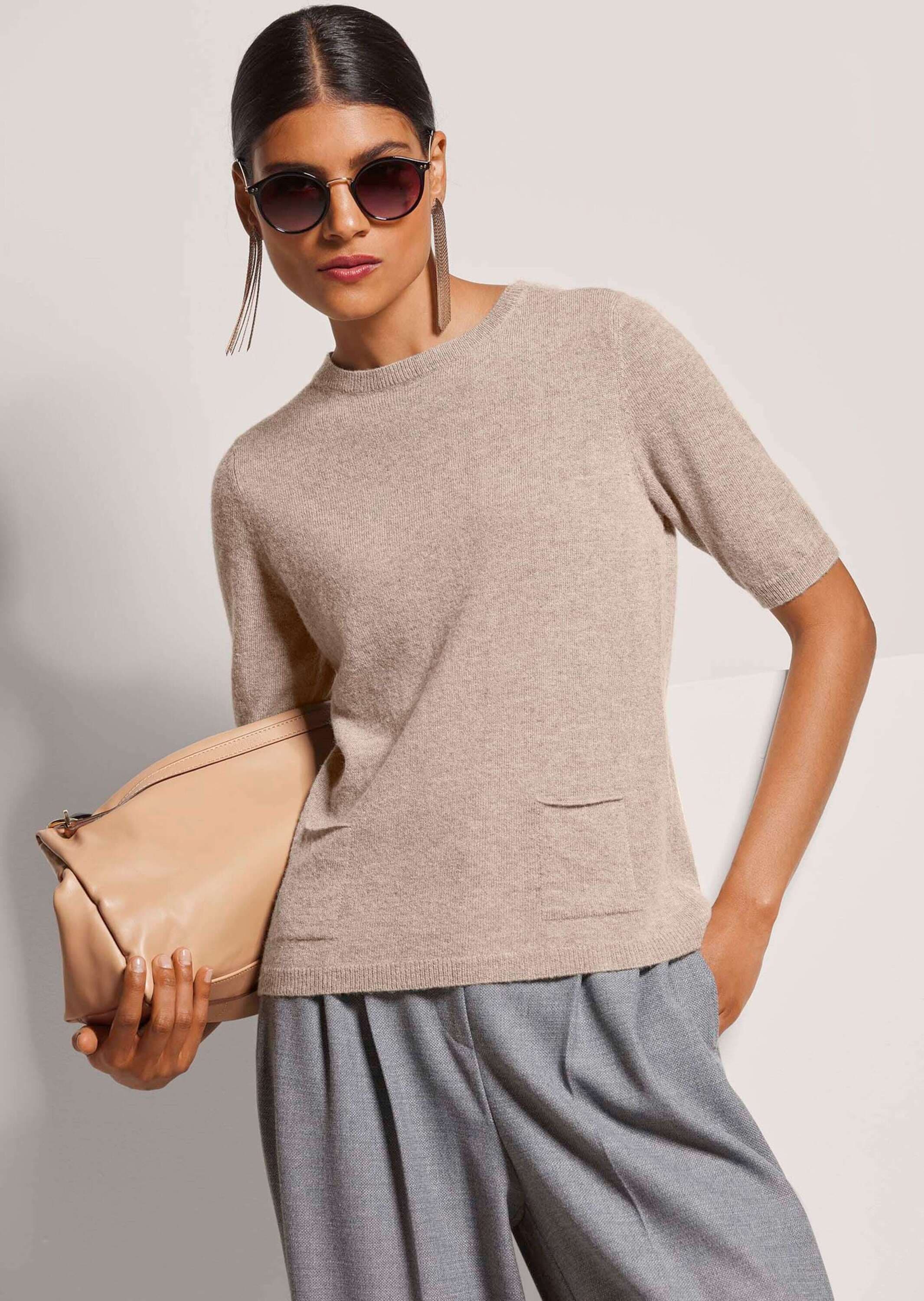 MADELEINE Longpullover »Kaschmirpullover Feinstrickpullover mit Kaschmiranteil« Feinstrickpullover mit Halbarm