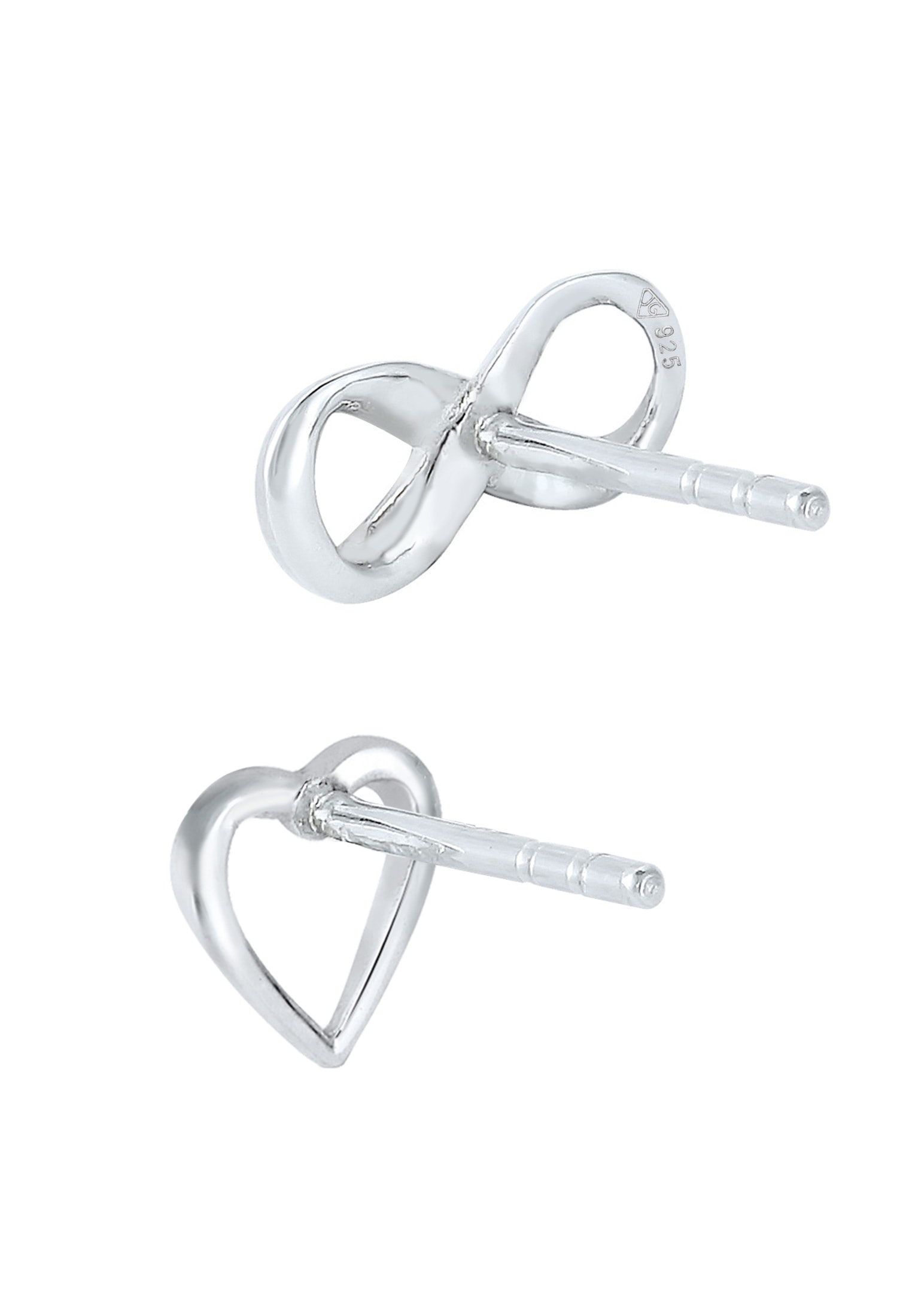 Elli Paar Ohrstecker »Ohrringe Stecker Herz Infinity Symbol Liebe 925 Sterling Silber«