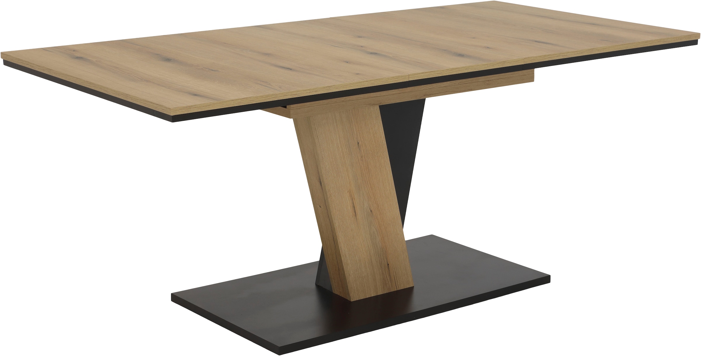 OTTO home Essgruppe »"Altona", Esstisch ausziehbar plus 6 Stühle, TOPSELLER!« Esstisch ausziehbar 140 - 180 cm, 6 Freischwinger, 7 tlg. tlg. Säulentisch 140-180x90 cm, Stuhl mit Federkorb, 140 kg belastbar