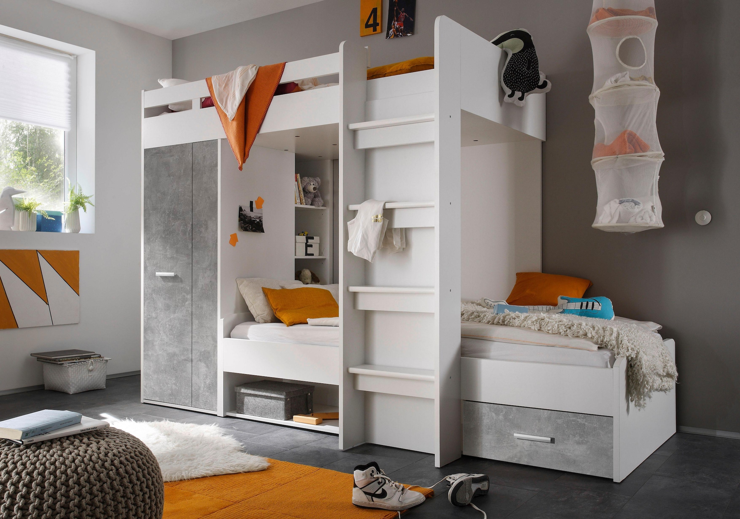 ♕ Kleiderschrank Regalen Liegeflächen, und bei Hochbett mit Begabino »MAXI«, 2