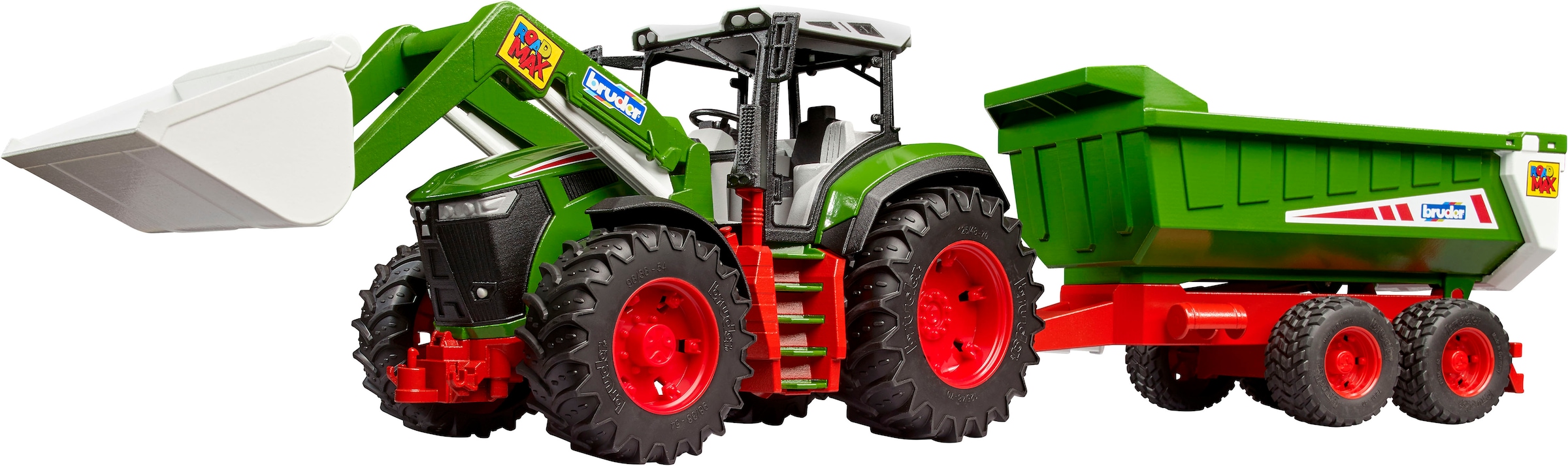 Bruder® Spielzeug-Traktor »Roadmax Traktor mit Frontlader und Kippanhänger (03452)« Made in Europe