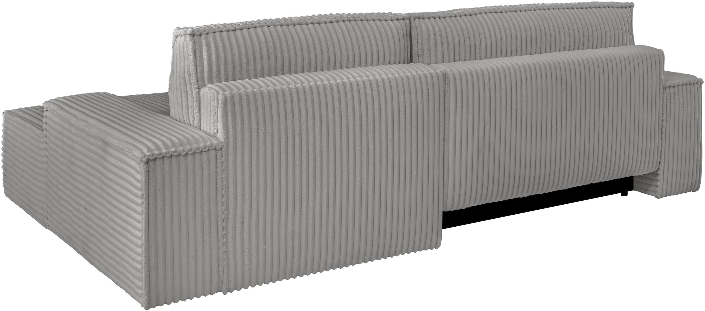 andas Ecksofa »Finnley Schlafsofa 267 cm in Bouclé, Struktur fein u. Cord, L-Form,«, Schlaffunktion m. Bettkasten (136/210 cm), Bouclé, Struktur und Cord