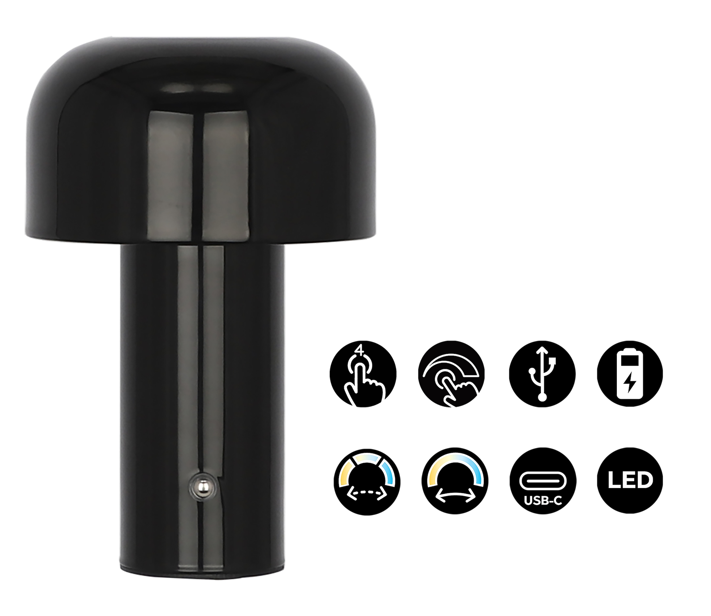 OTTO home LED Tischleuchte »Ronno« LED-Modul 1 Stk. warmweiß - kaltweiß USB-C, Akku, Typ-C-Ladekabel, CCT, Tischlampe kabellos, Akkulampe