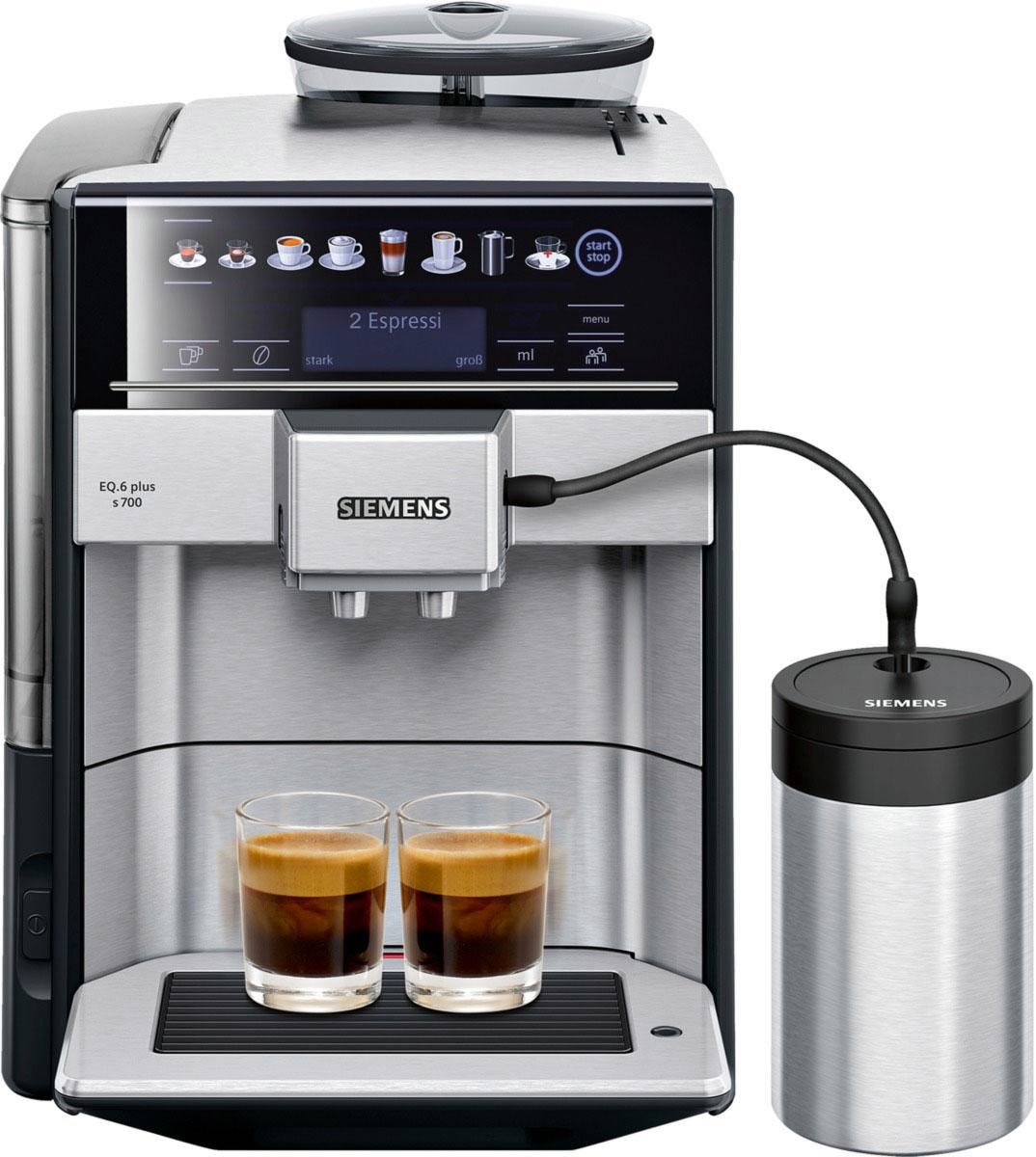 SIEMENS Kaffeevollautomat EQ.6 plus TE657M03DE, auf s700 bestellen 1,7l Scheibenmahlwerk Rechnung Tank