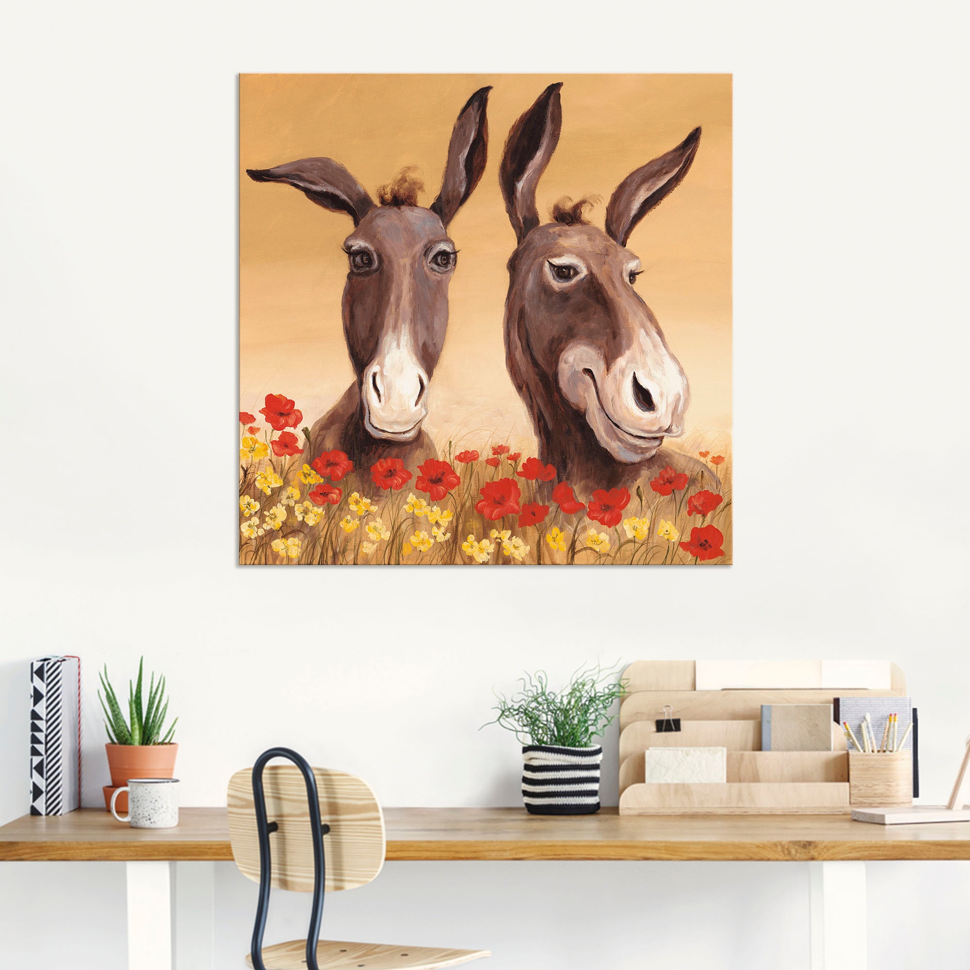 Artland Wandbild »Esel«, Haustiere, (1 St.), als Alubild, Outdoorbild, Leinwandbild, Poster, Wandaufkleber